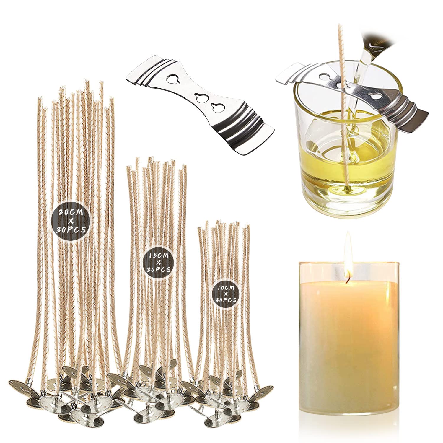 Fruitlet® Stoppini per Candele 100% Cotone, 90 Pezzi