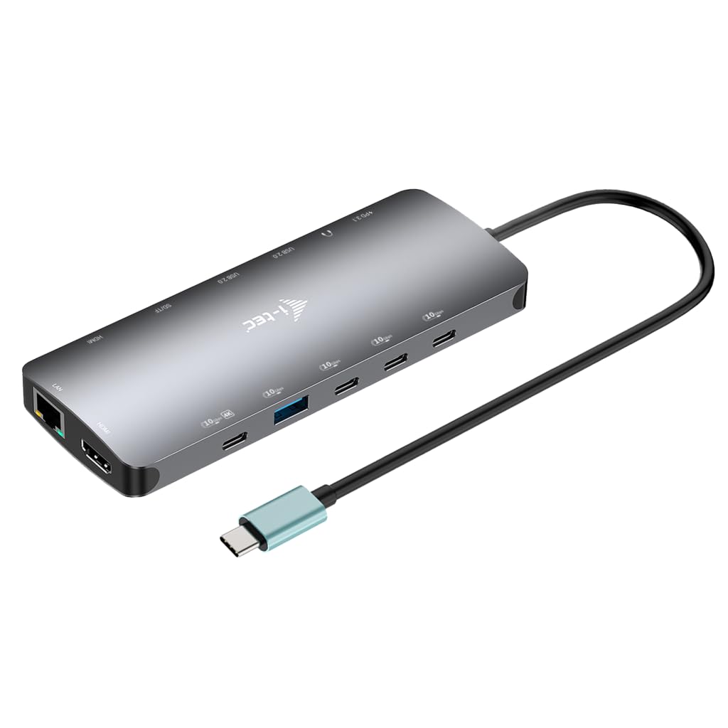 i-tec USB-C Metal Nano Dock 2x HDMI 1x Video GLAN Audio/Mic 1xSD ...