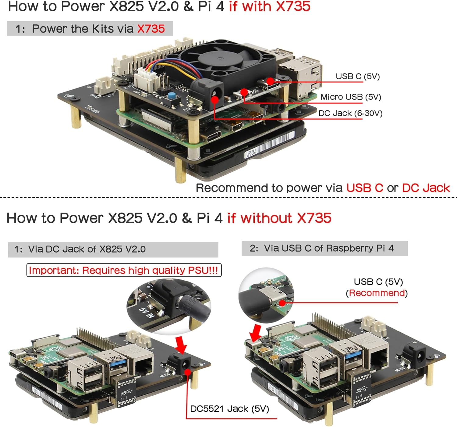 Geekworm Raspberry Pi 4 SATA Storage X825 V2.0 - immagine 4