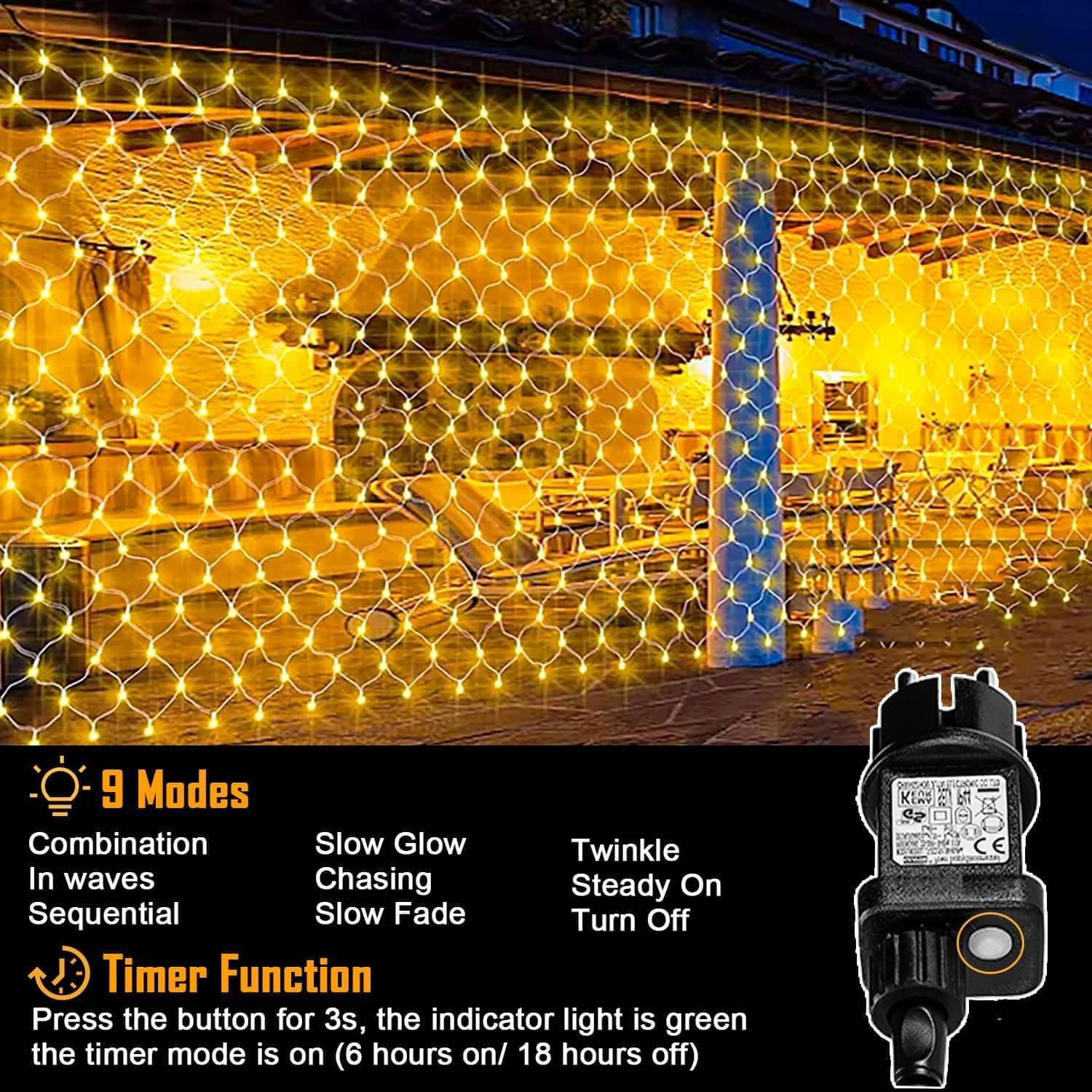 Joycome Rete Luminosa Natale Esterno 3x2M 200 LED - immagine 4