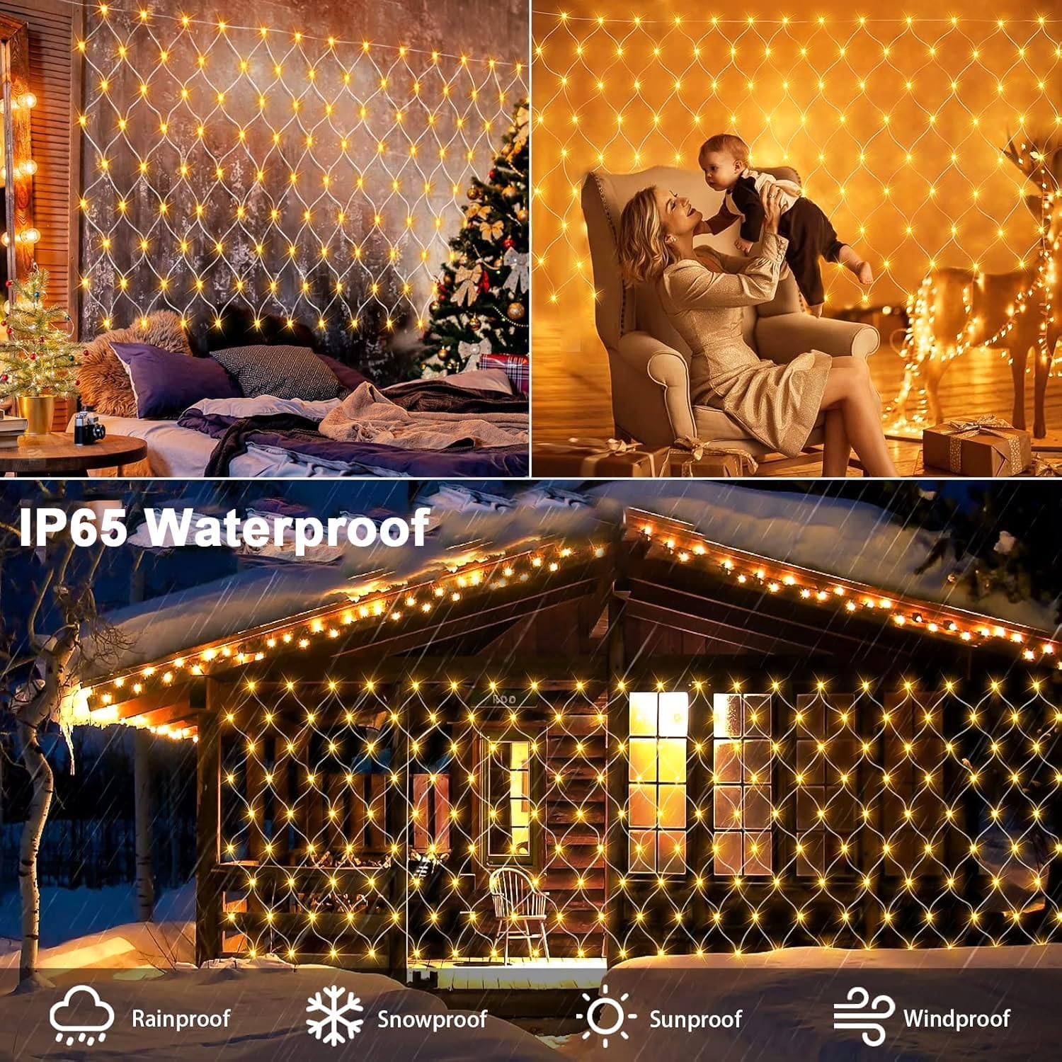 Joycome Rete Luminosa Natale Esterno 3x2M 200 LED - immagine 5