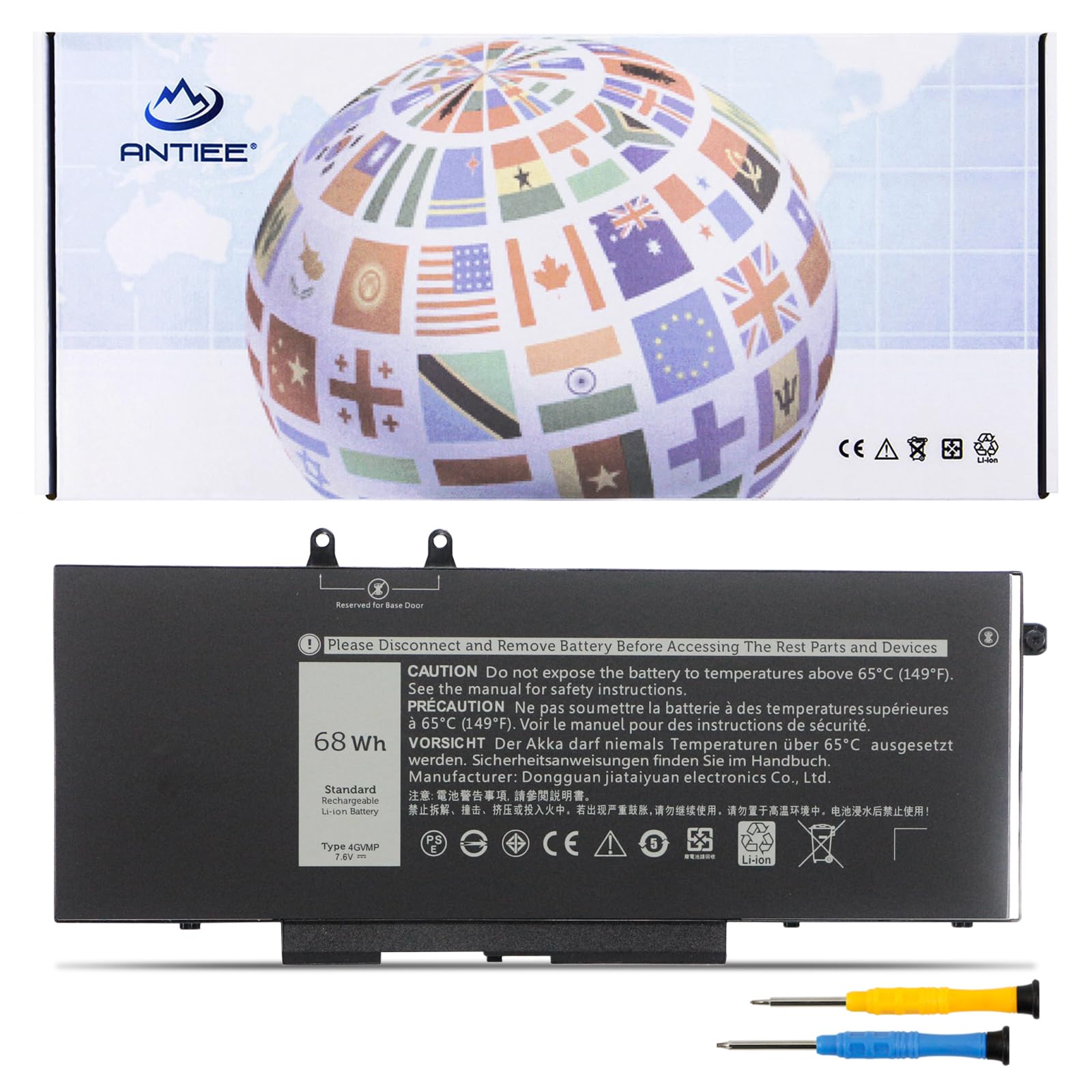 Antiee Batteria Laptop 4GVMP 7.6V 68Wh