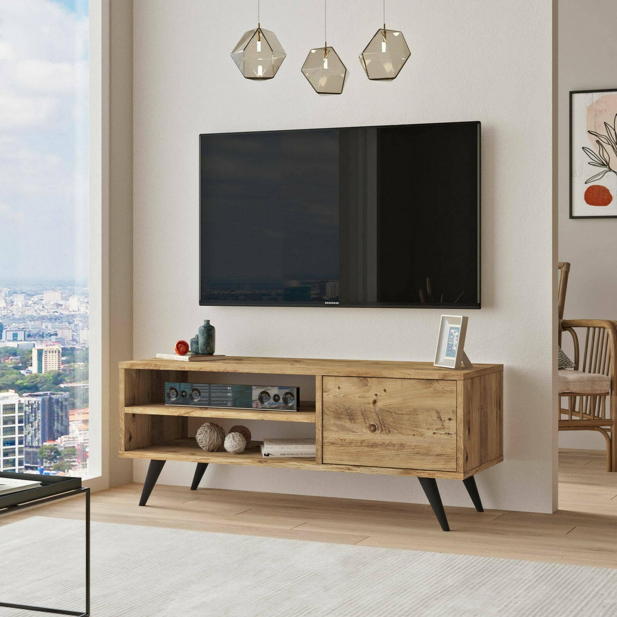 Dmora Mobile Porta TV Nunk - Credenza Soggiorno 110x40x44cm