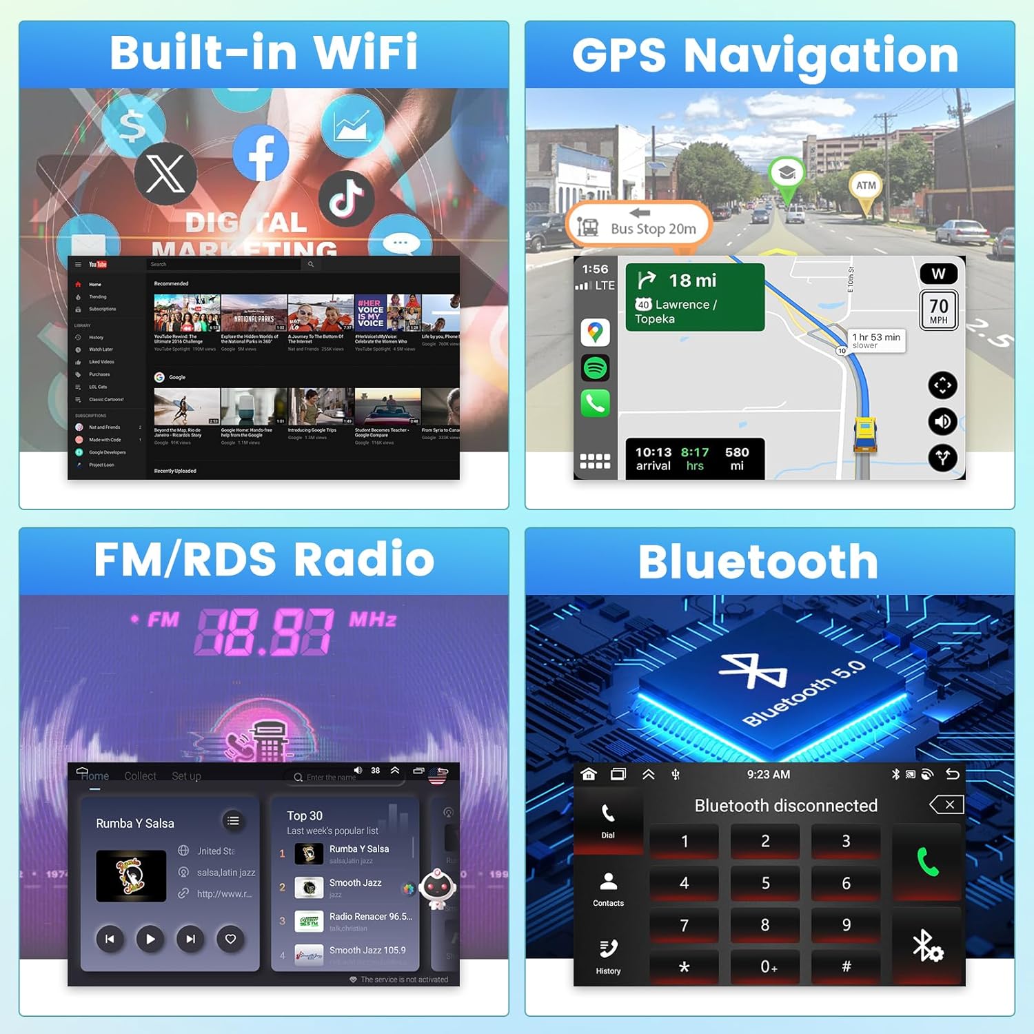 Inefala Autoradio Android per VW Golf Passat Tiguan - immagine 4