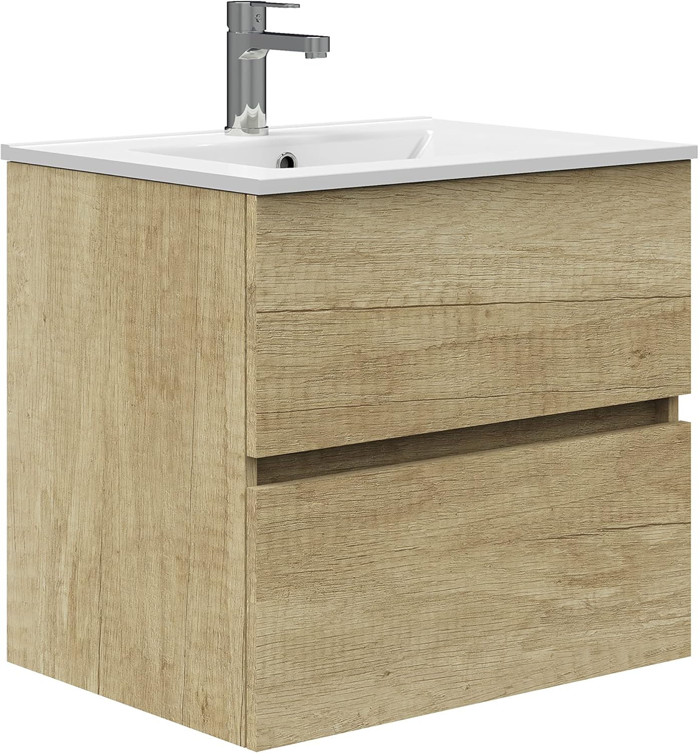 Baikal TRIX, Melamina Melammina Lavabo in Ceramica, Natura, 50 cm