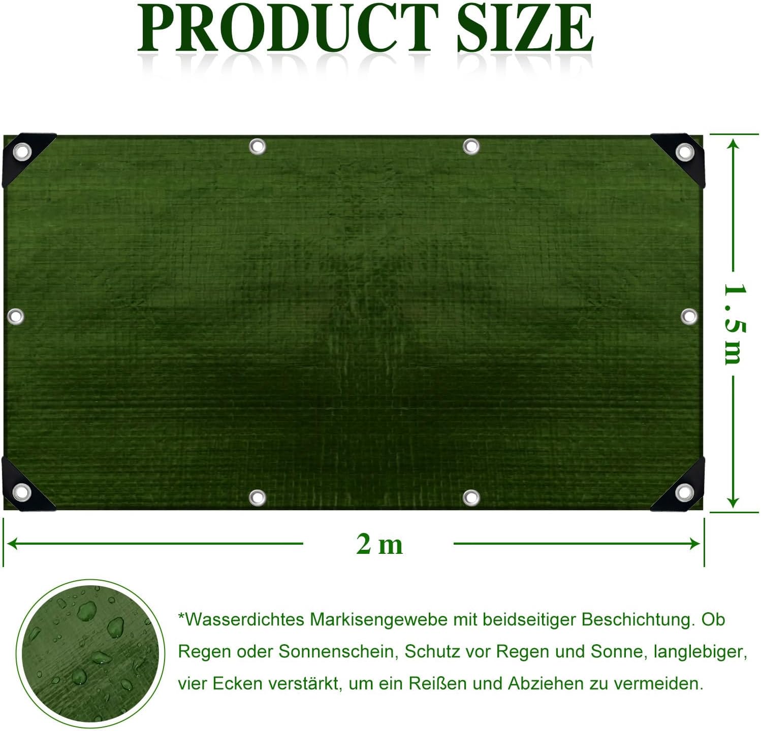 Telo Impermeabile Esterno Blu 1.5 x 2 m - 160 g/m² - immagine 2