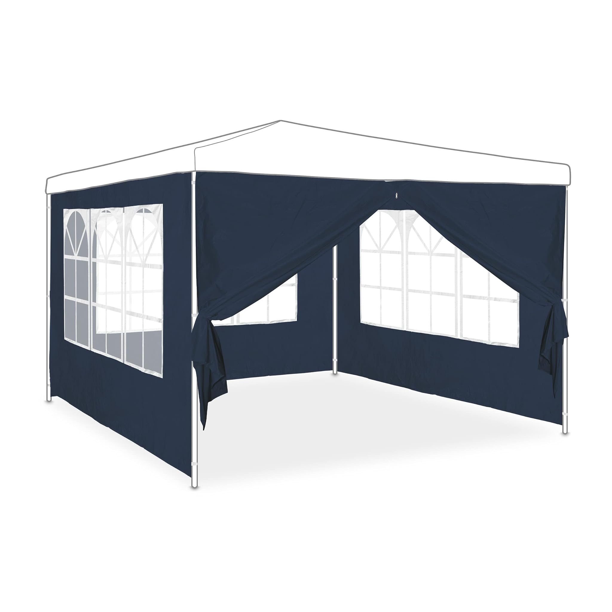 Relaxdays Tende Laterali per Gazebo 3x2m, Set da 4, Blu