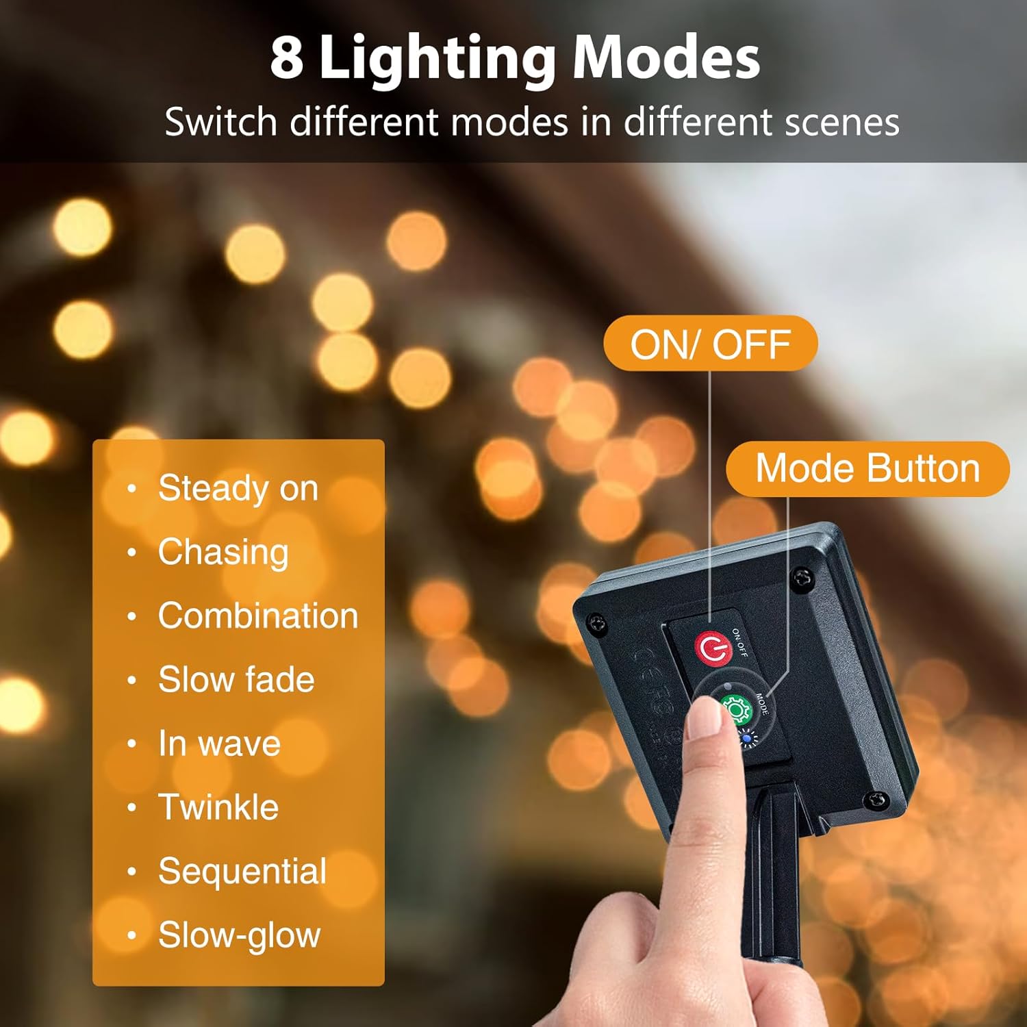 Peasur 3 Pacchi Luci Solari Esterno 120LED 12M, Bianco Caldo - immagine 4