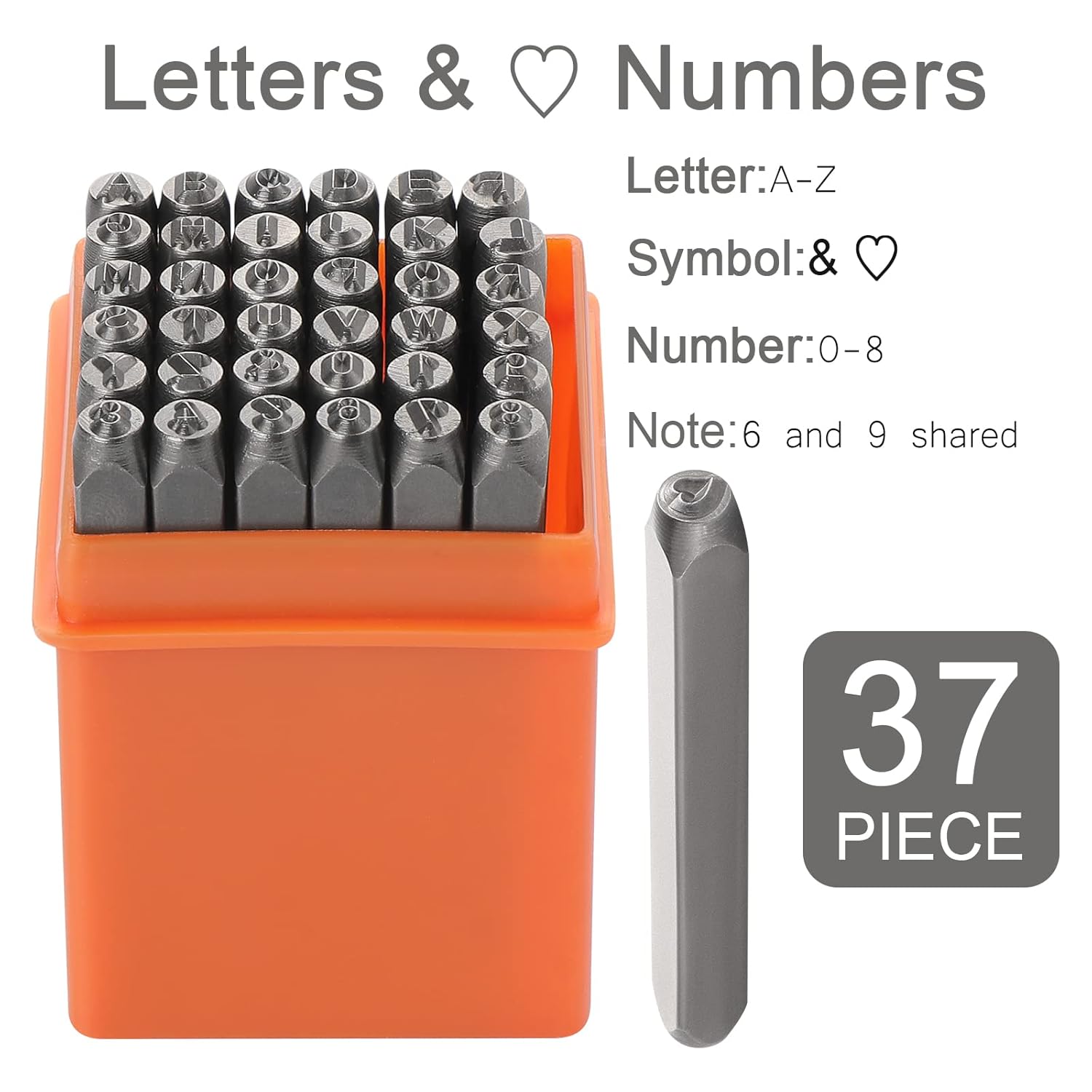 Gueenky 37 Pezzi Punzoni Lettere e Numeri 3mm - immagine 2