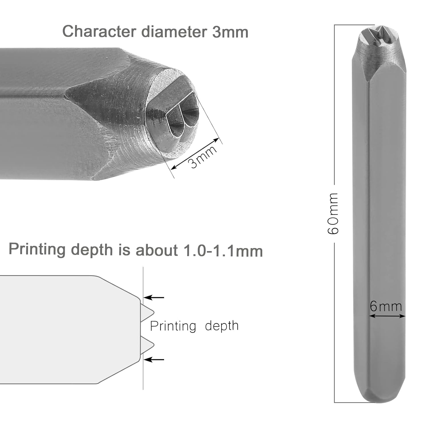 Gueenky 37 Pezzi Punzoni Lettere e Numeri 3mm - immagine 3