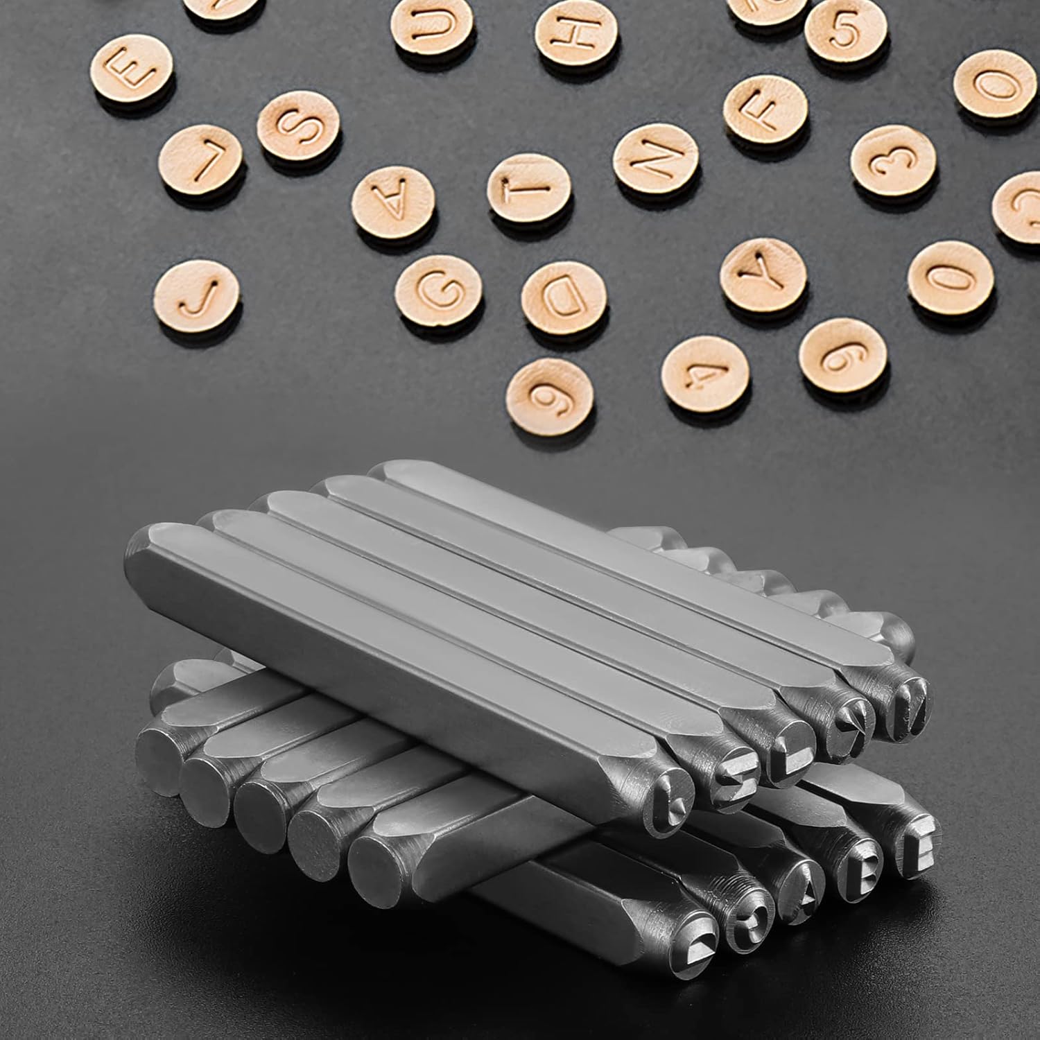 Gueenky 37 Pezzi Punzoni Lettere e Numeri 3mm - immagine 5