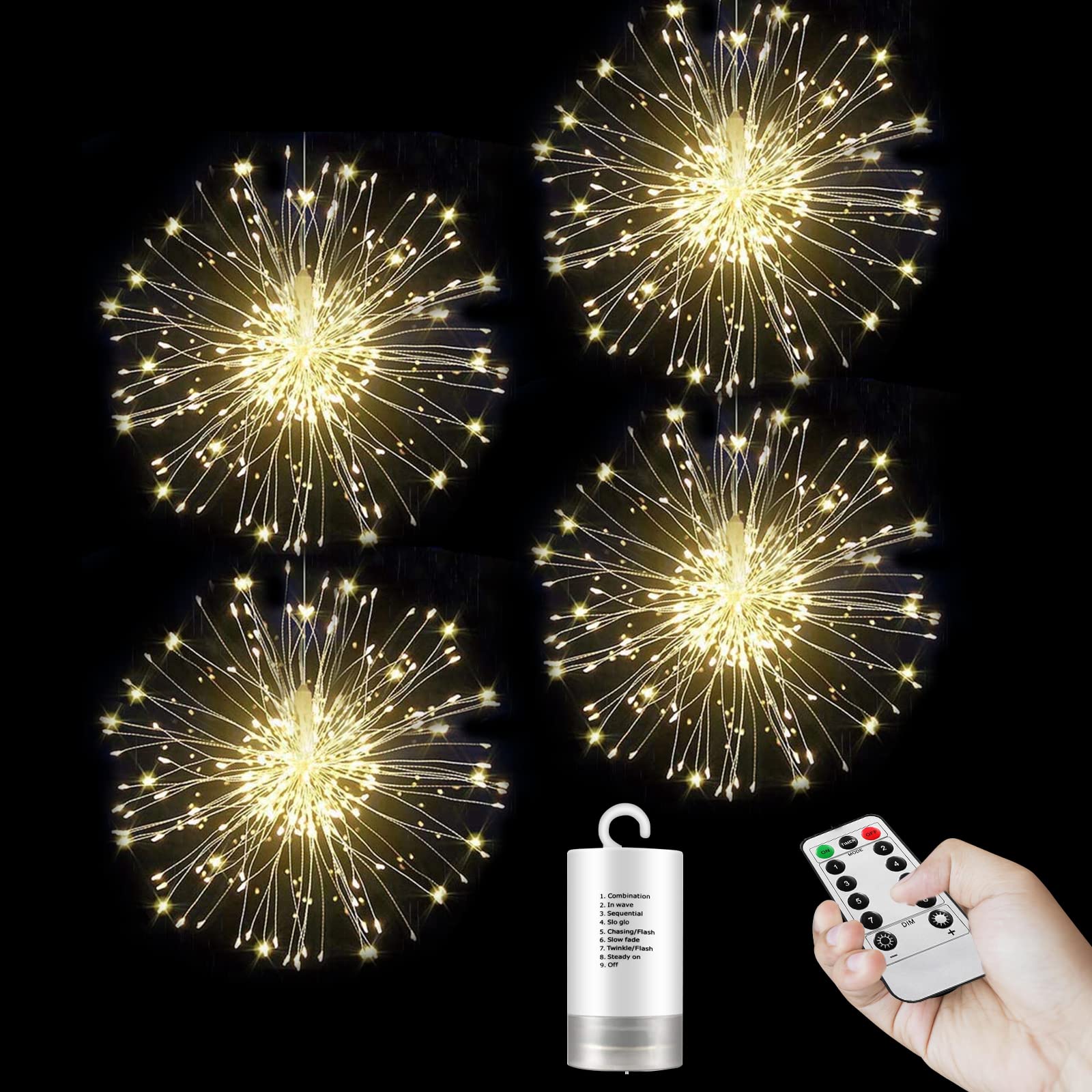 Fbsport Fuochi d'artificio Luci Fata LED 8 Modalità