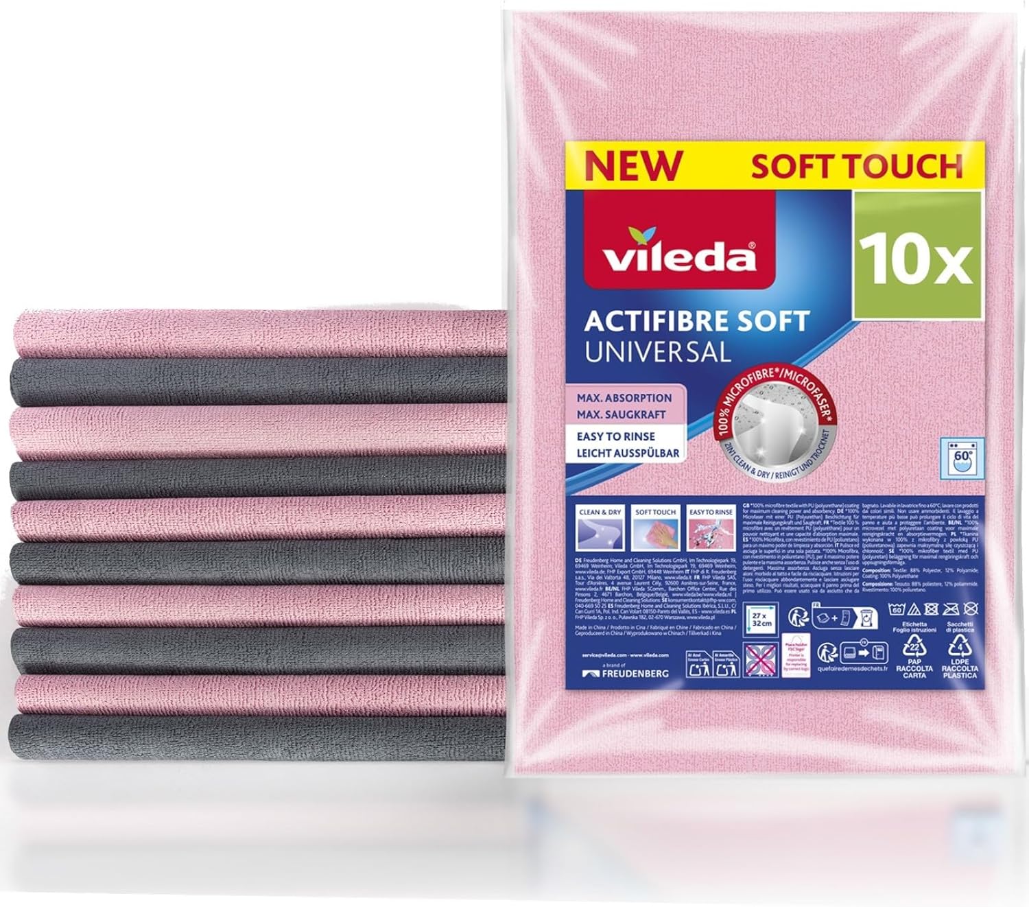 Vileda Actifibre Soft Multipack 10 Panni - immagine 1