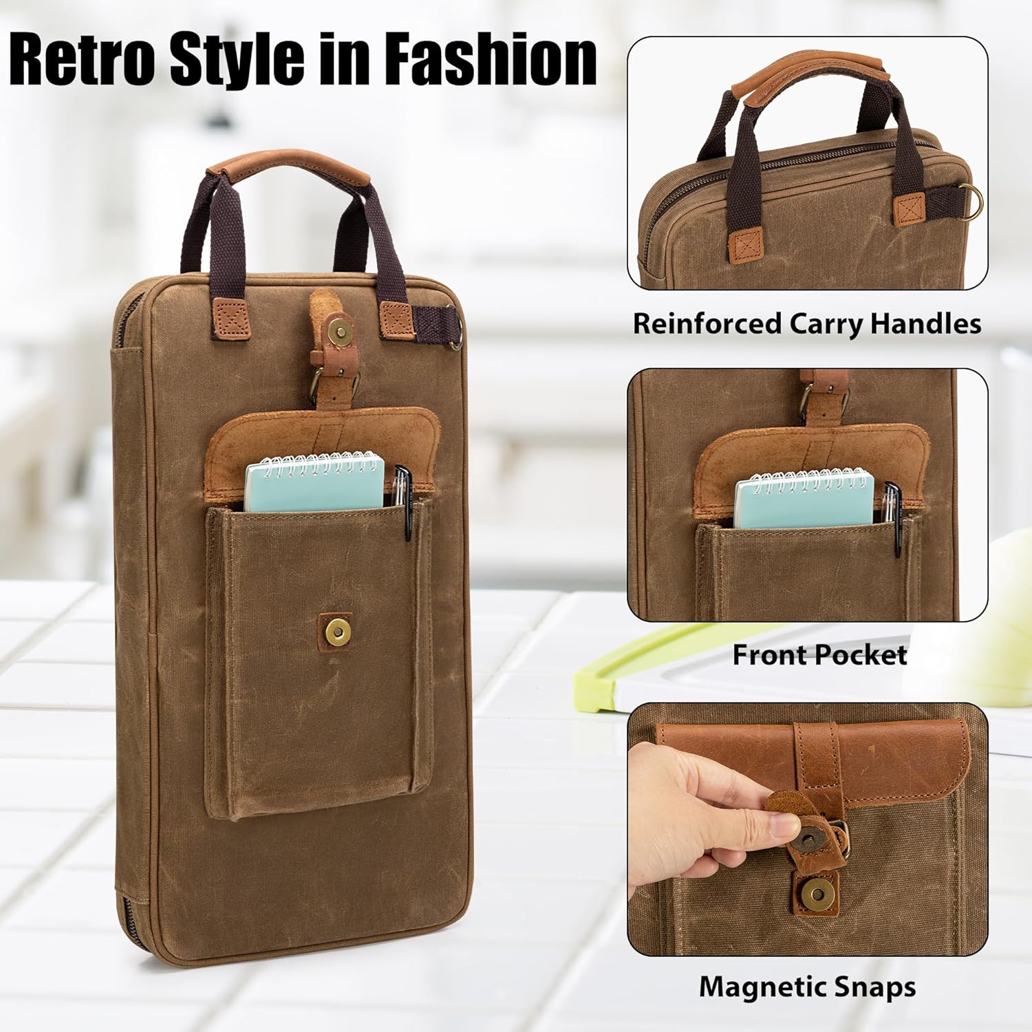 Damero Borsa Coltelli in Tela Cerata 13 Scomparti - immagine 3