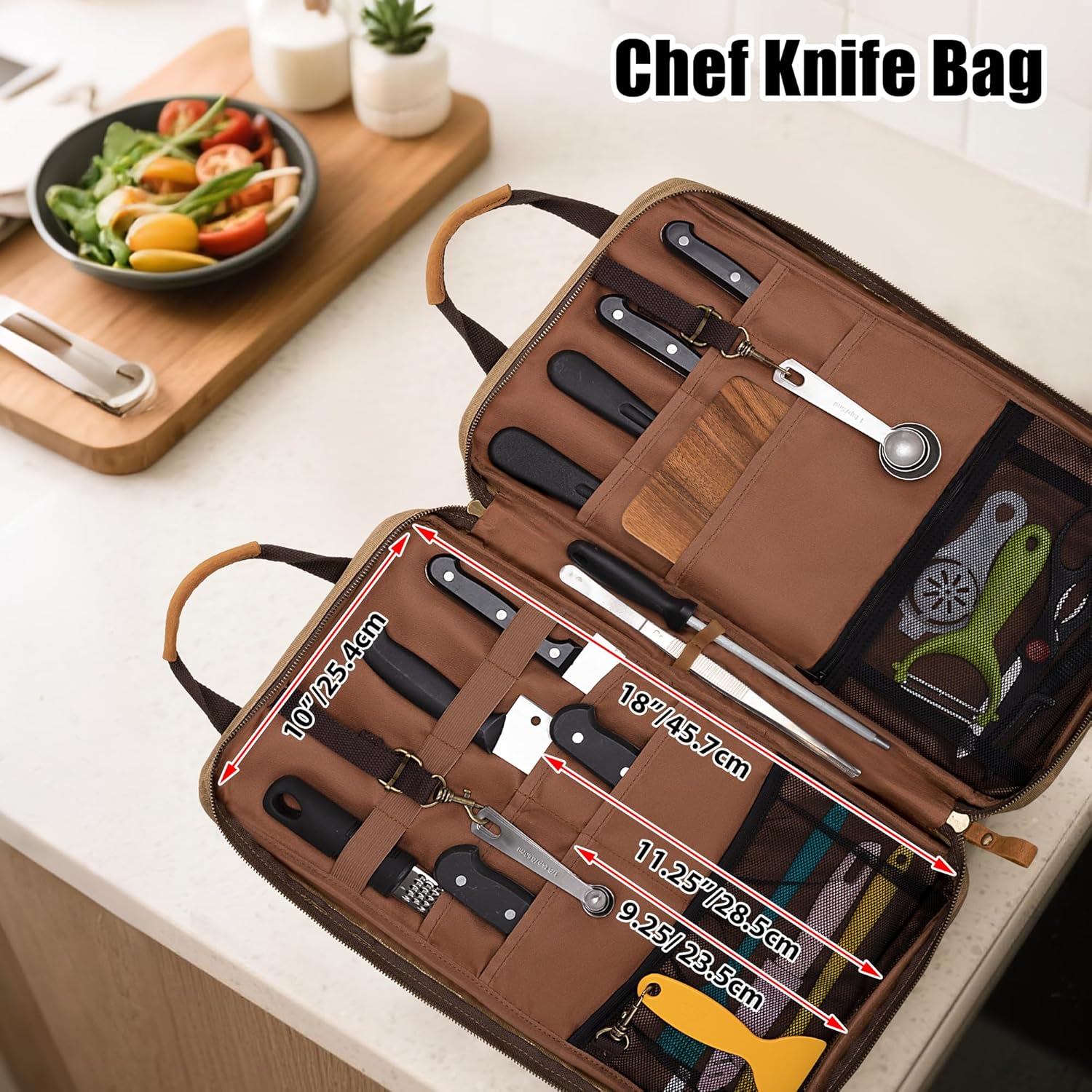 Damero Borsa Coltelli in Tela Cerata 13 Scomparti - immagine 4