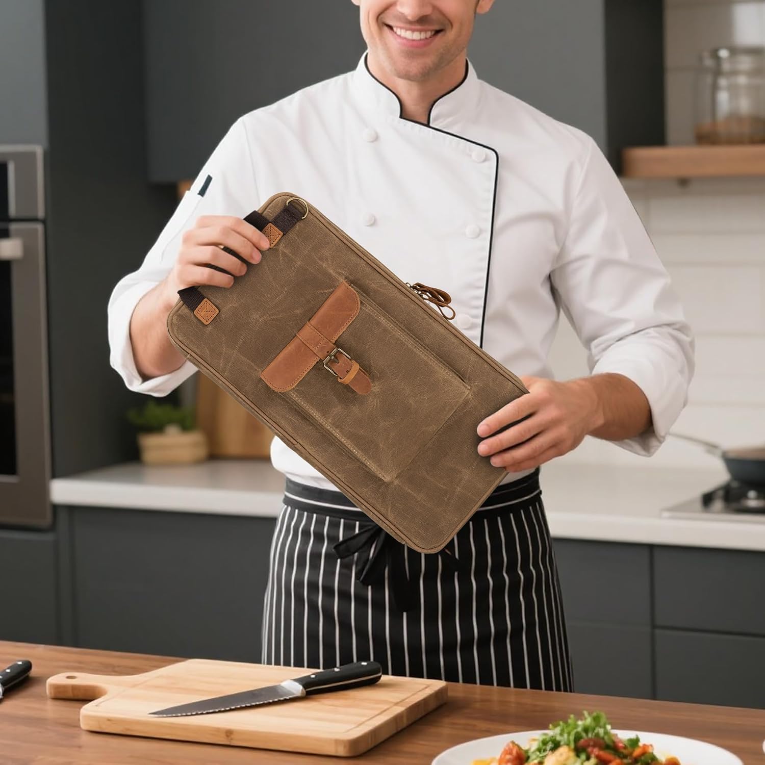 Damero Borsa Coltelli in Tela Cerata 13 Scomparti - immagine 7