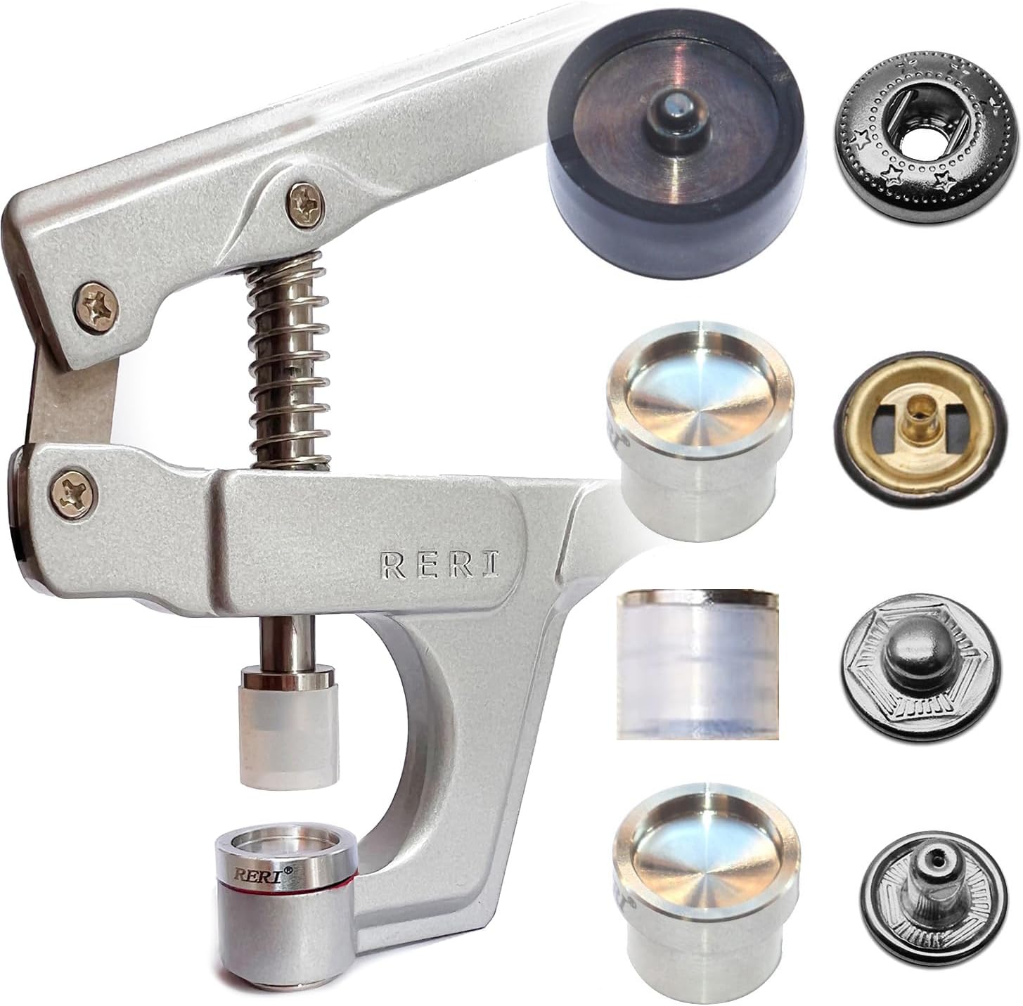 Bottoni Automatici con Pinze Φ15mm, 40 Set Nero - immagine 2