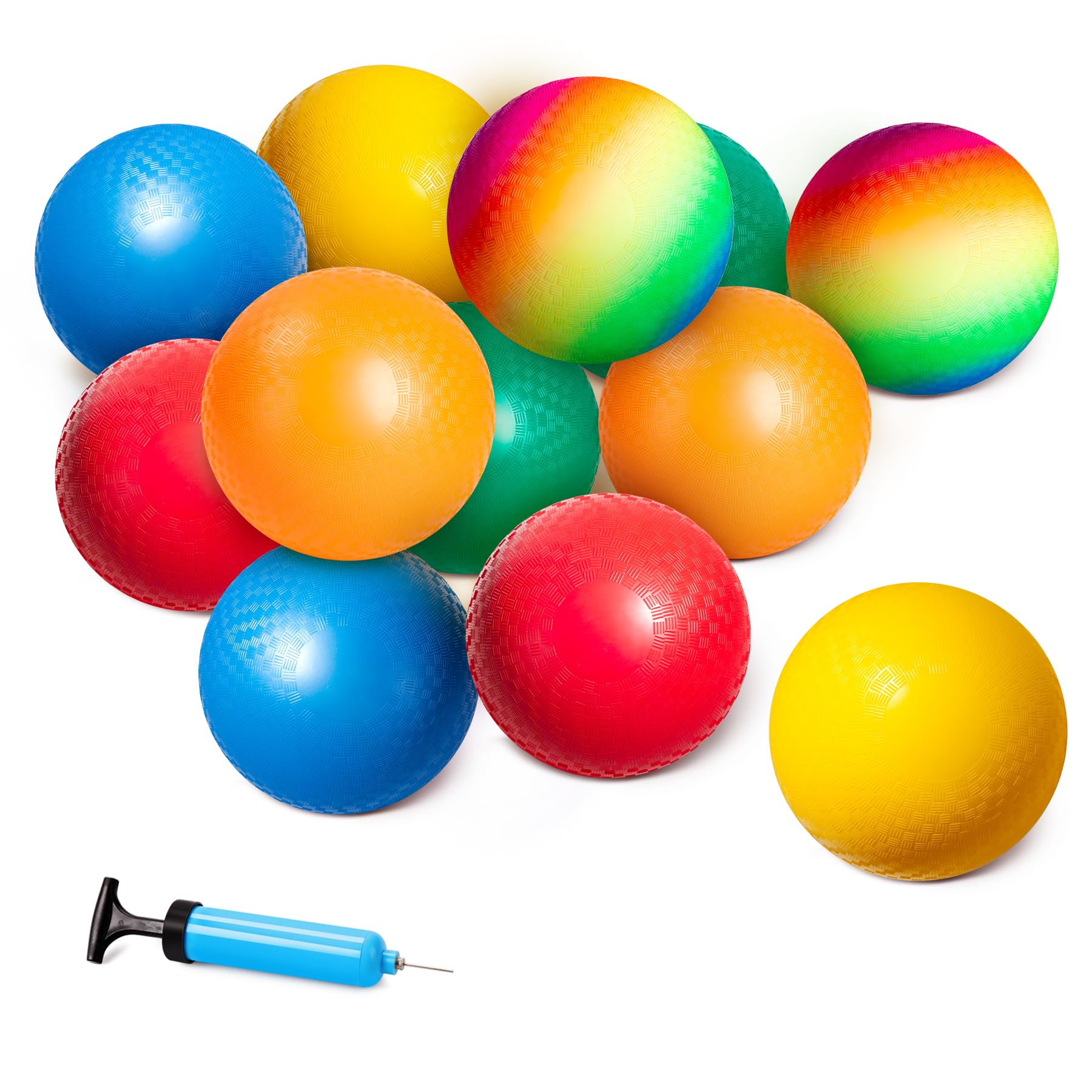 U&C Planet Confezione da 6/12 palloni da gioco da 8,5 pollici Set di palloni da calcio Palla prigioniera con pompa Gaga Ball Pallamano Soft Boucy Balls Bambini Palle arcobaleno