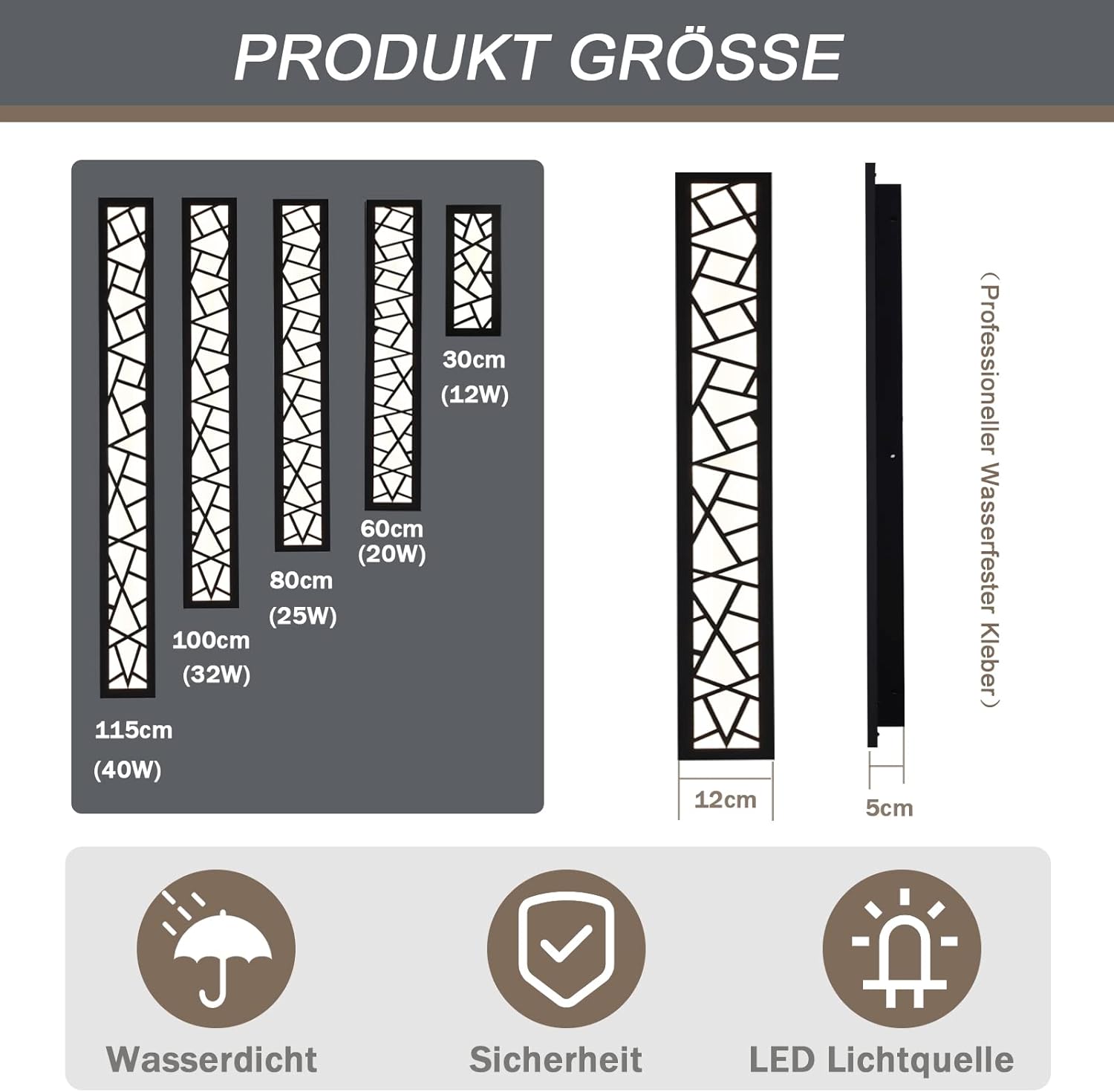 Applique LED Lunga Impermeabile IP65 L100cm - immagine 6