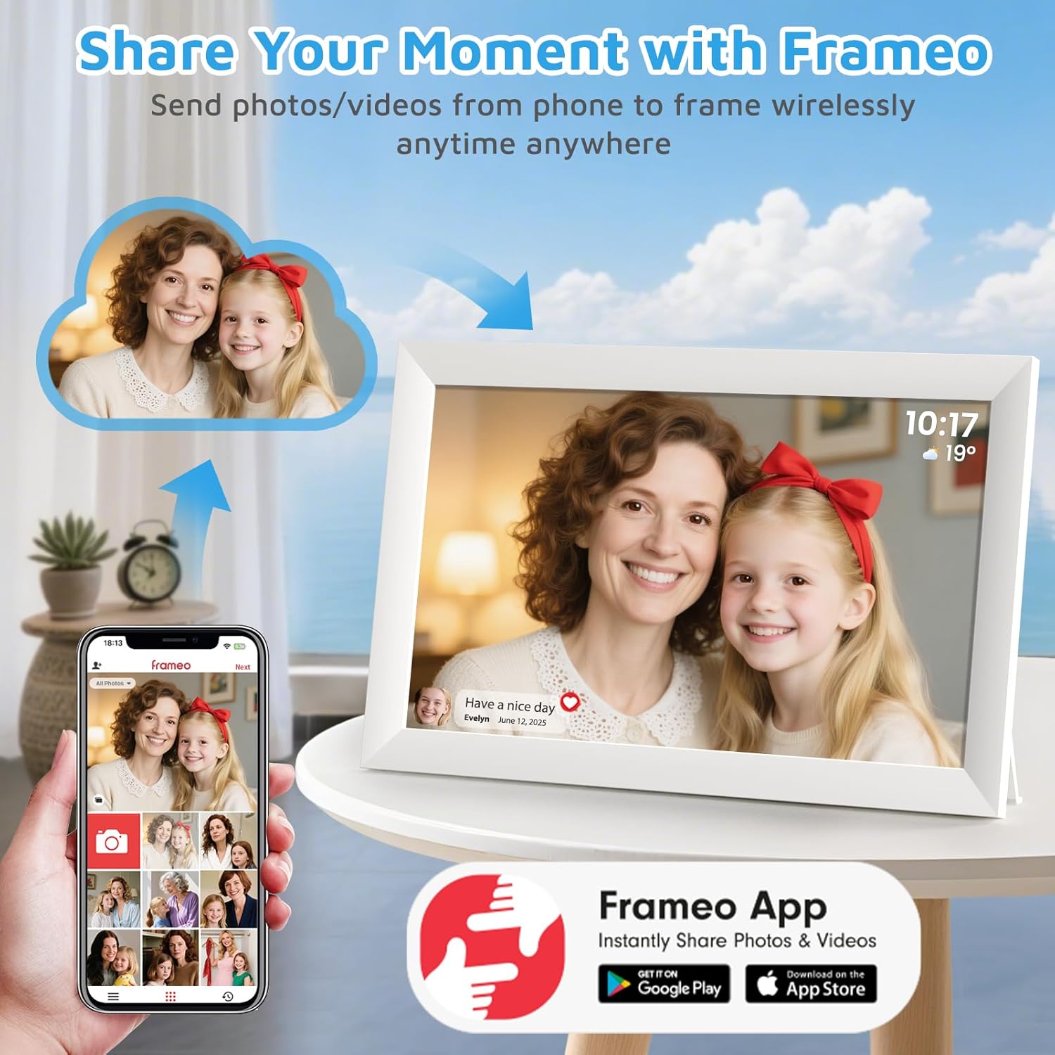 Cornice Digitale WLAN HD 10.1 Pollici IPS Touchscreen - immagine 2