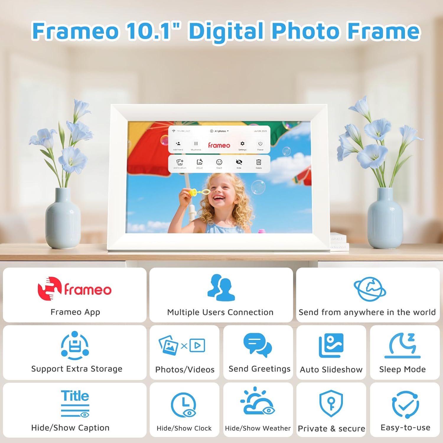 Cornice Digitale WLAN HD 10.1 Pollici IPS Touchscreen - immagine 6