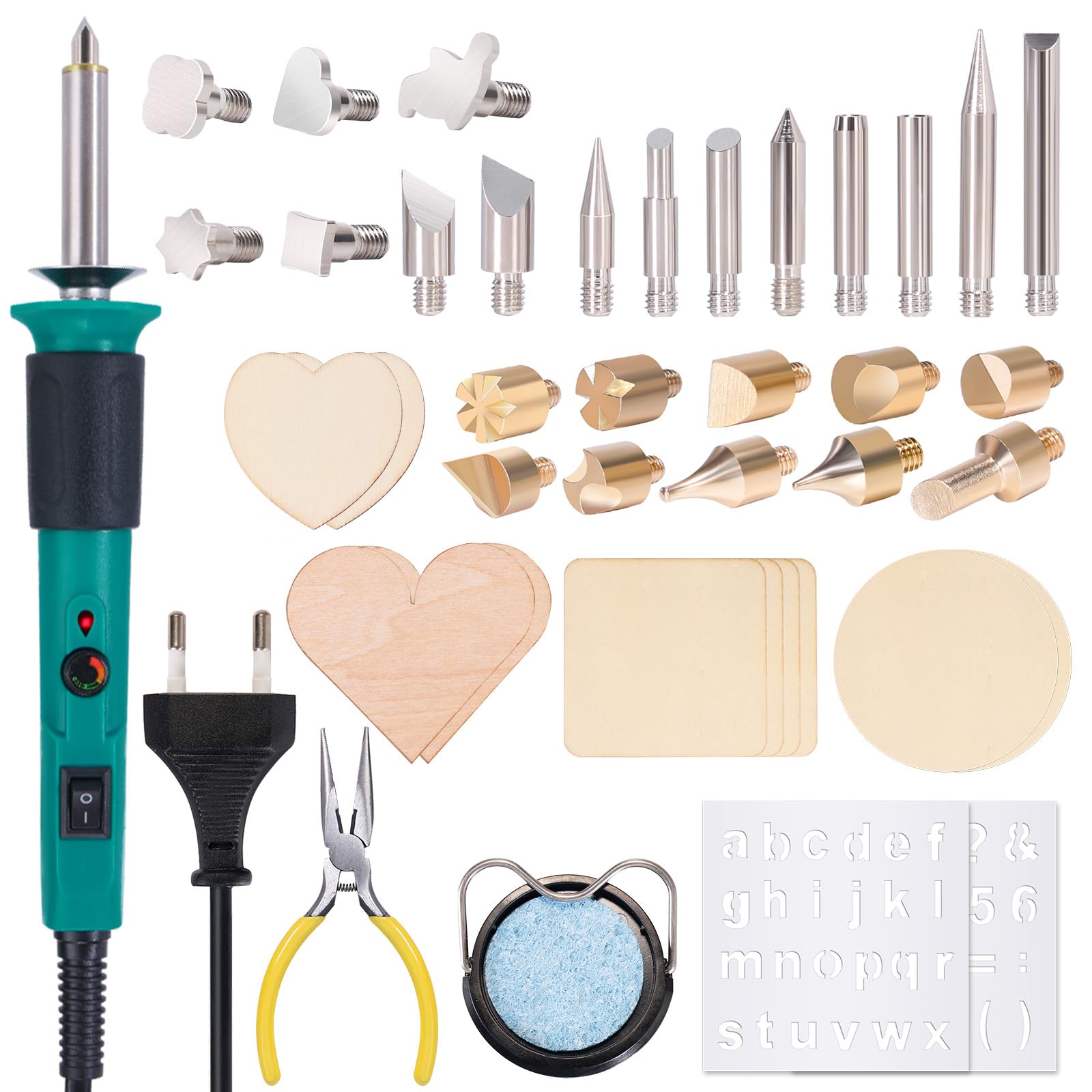 Yihua 930-IV Kit Pirografo per Legno con 26 Punte