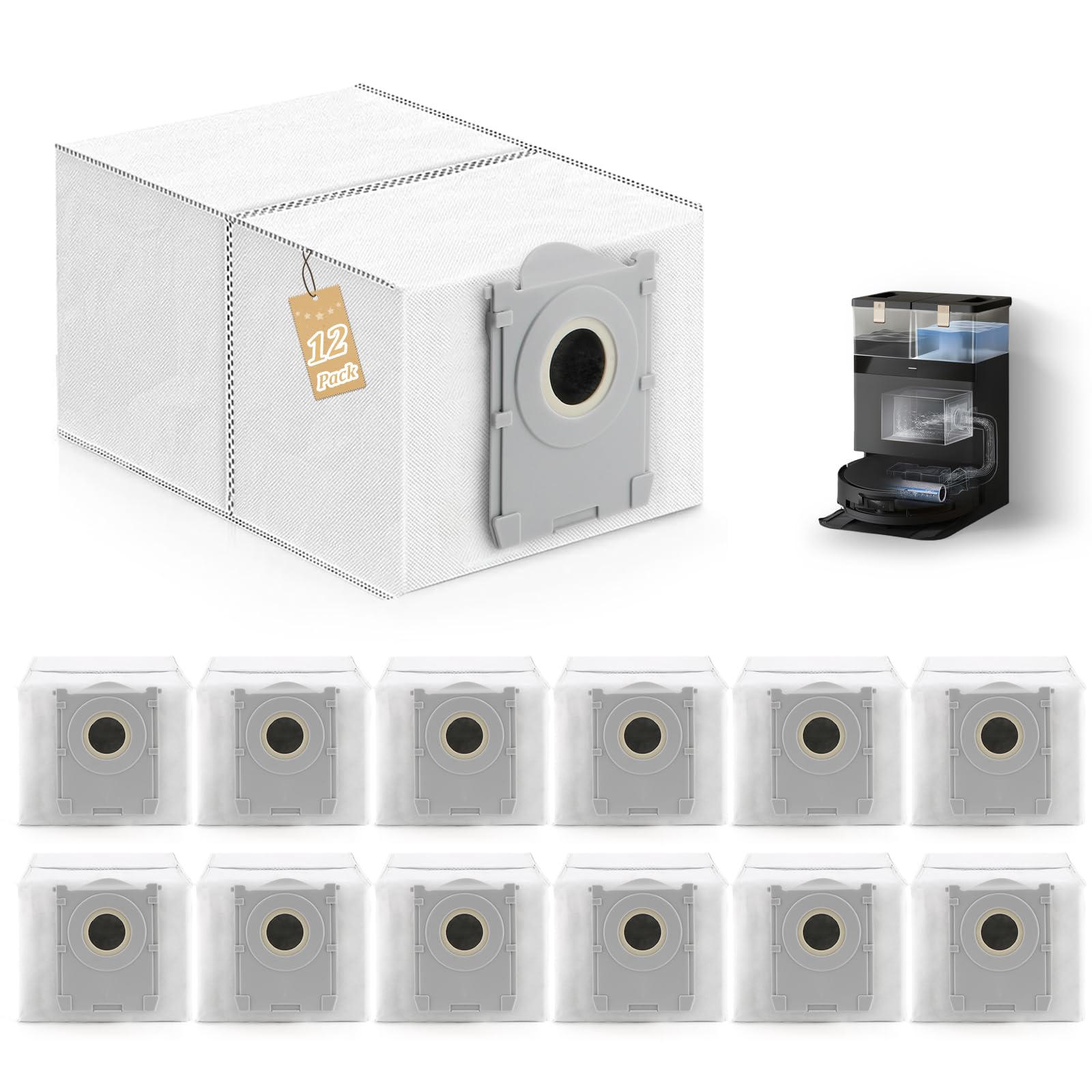 Sacchetti per la Polvere Ecovacs Deebot - 12 Pezzi