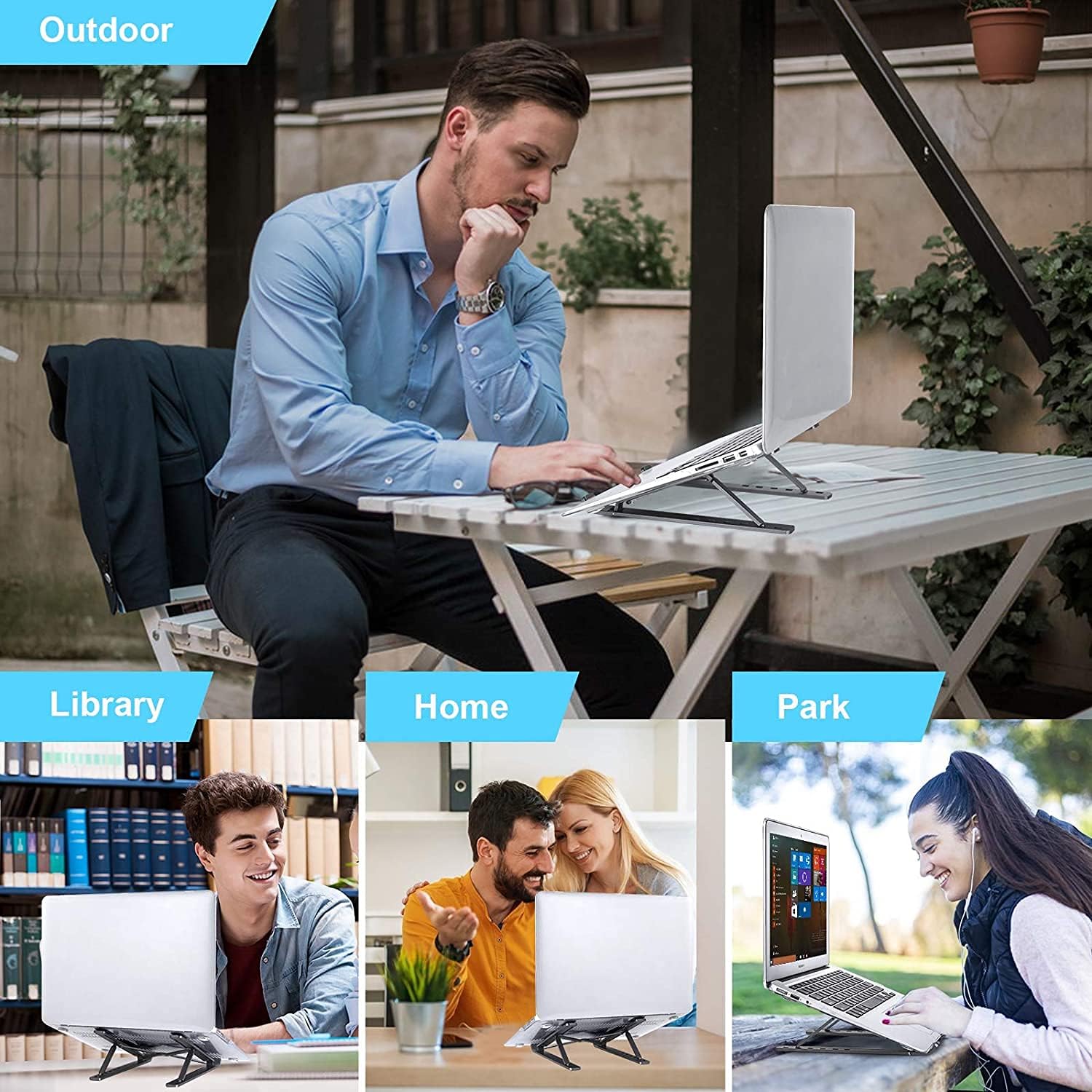 Supporto PC Portatile in Alluminio 8 Livelli Regolabile - immagine 3