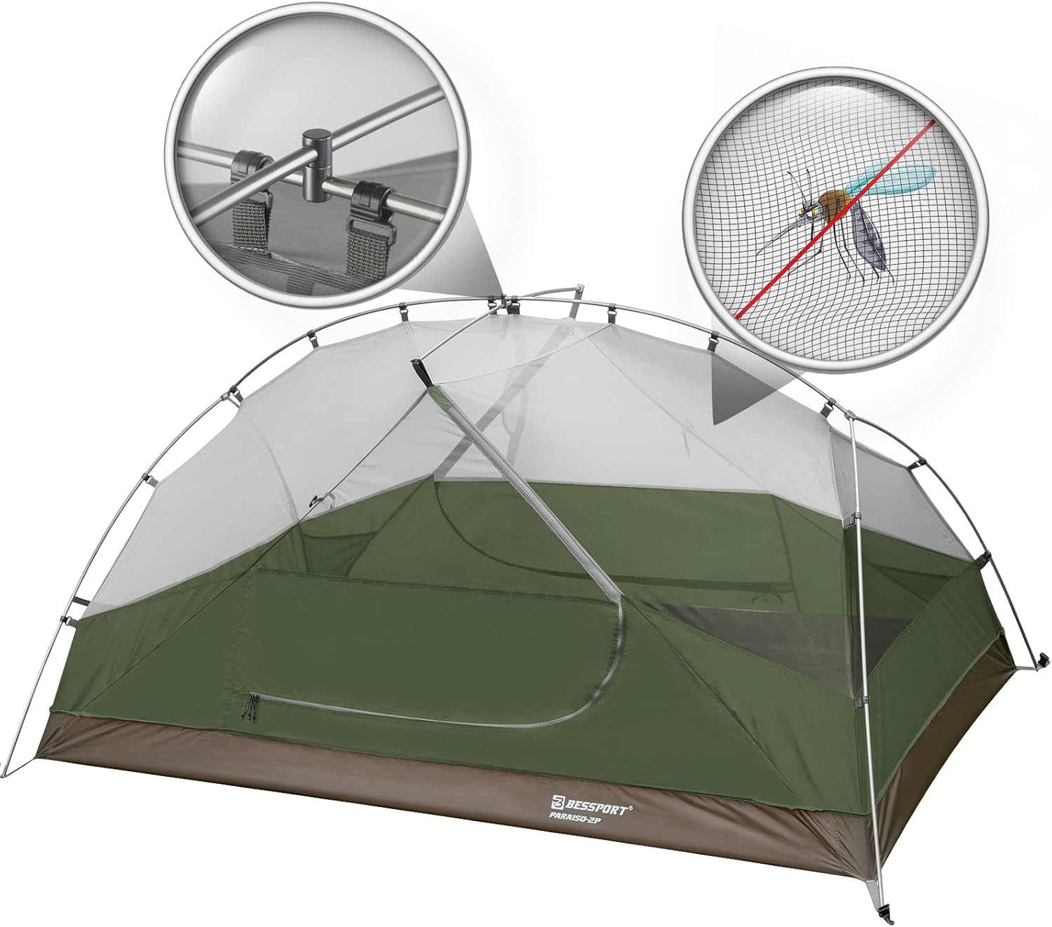 Bessport Tenda da Campeggio 2-3 Persone 4 Stagioni - immagine 4