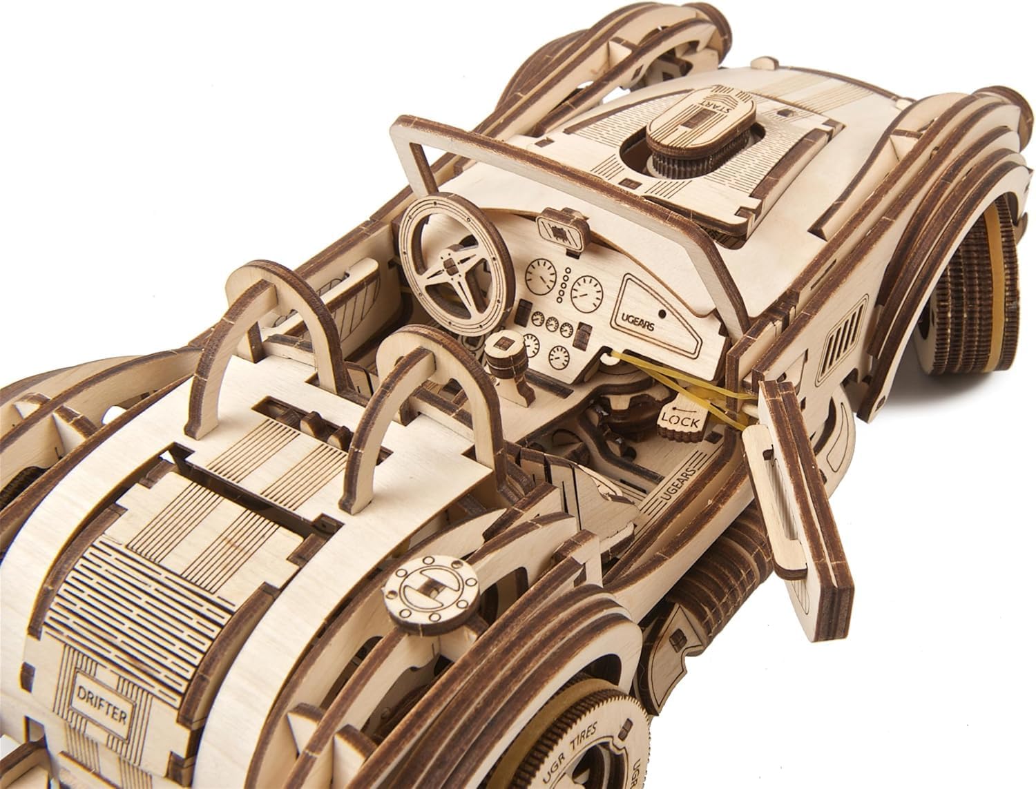 Ugears Drift Cobra Racing Car - Puzzle 3D Vintage - immagine 8