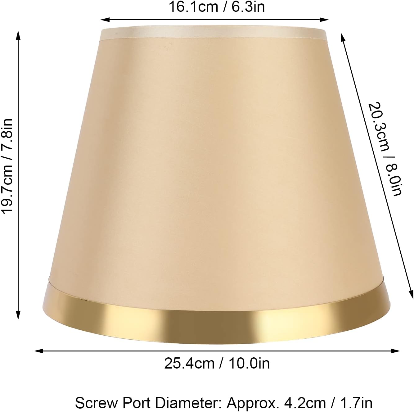 Paralume Lampada E27 in Tessuto, Oro - immagine 3