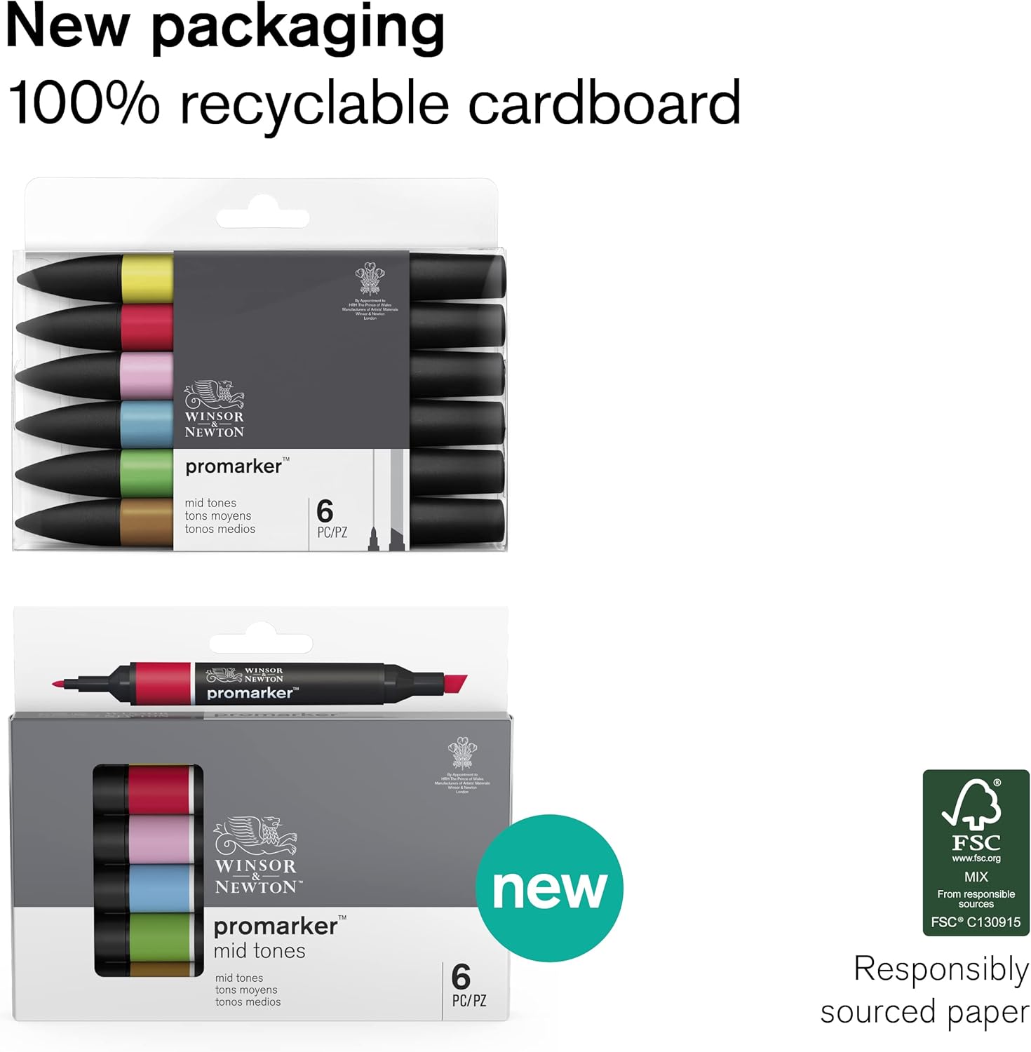 Winsor & Newton ProMarker - 6 Pennarelli Toni Neutri - immagine 7