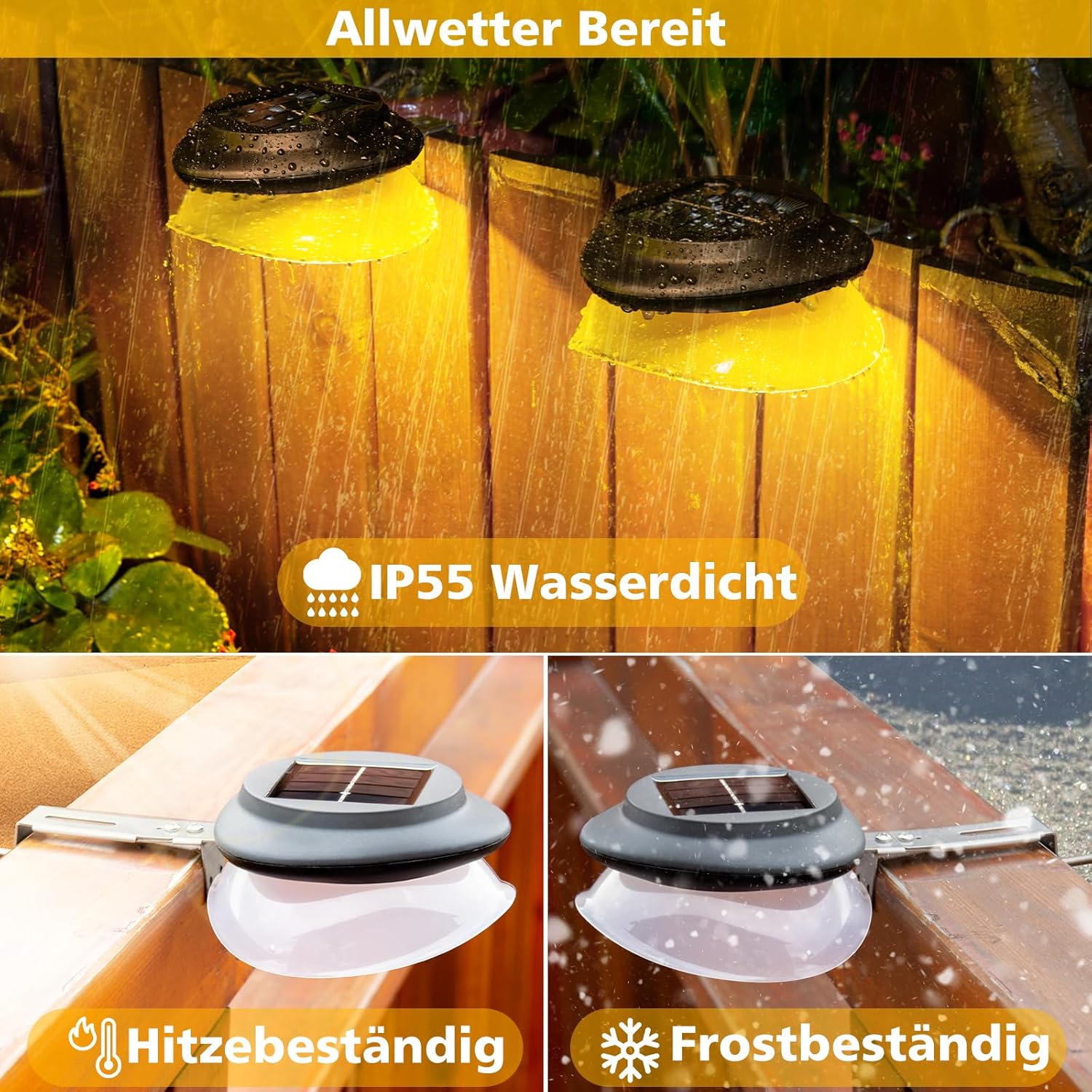 Agotd Luce Solare LED Esterno IP55, 6 Pezzi - immagine 3