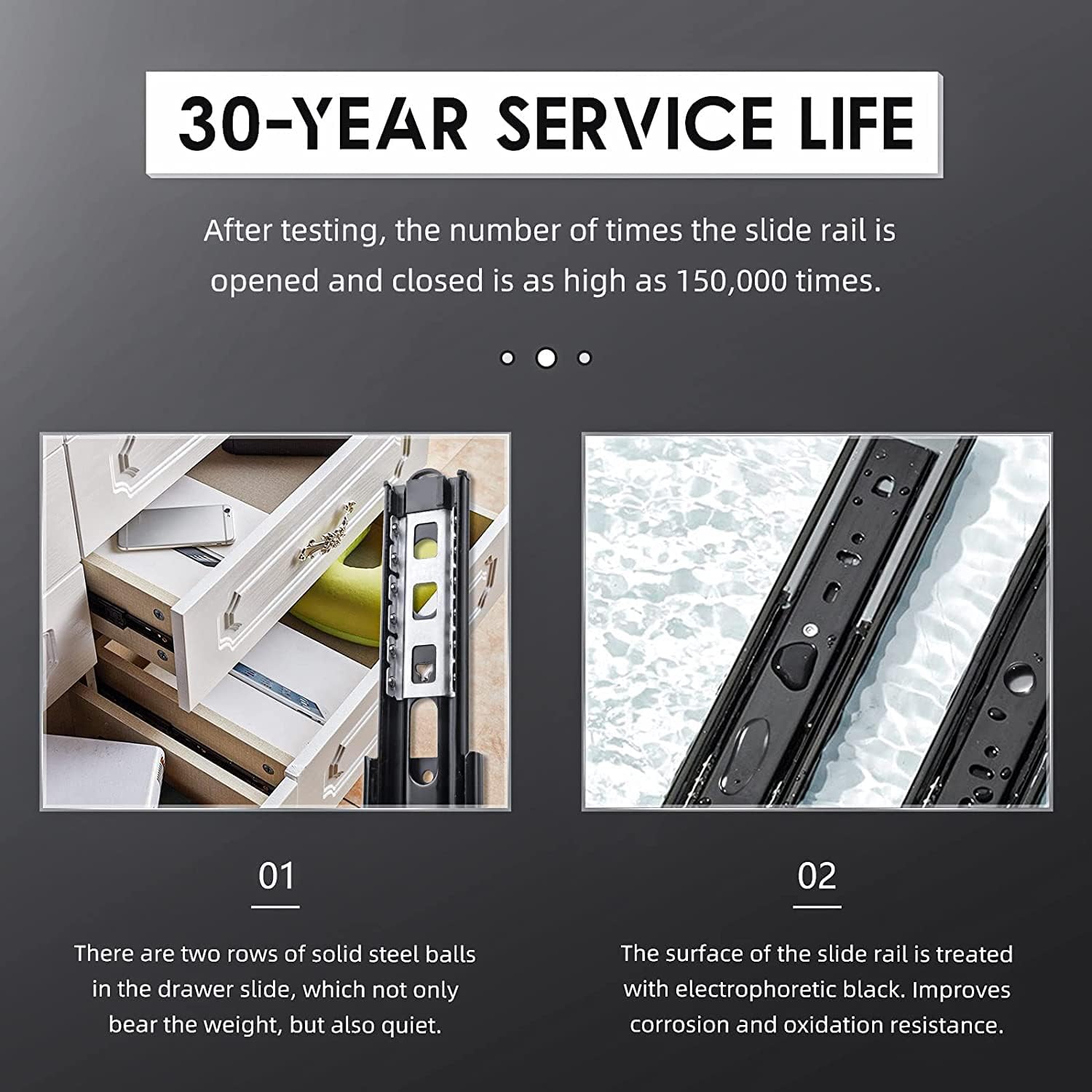 Aolisheng Guide per Cassetti 600mm Chiusura Automatica - immagine 3