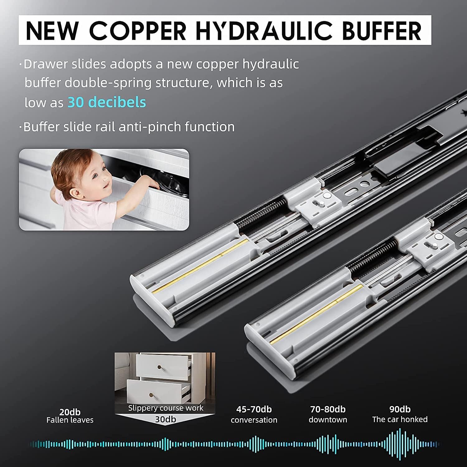Aolisheng Guide per Cassetti 600mm Chiusura Automatica - immagine 4