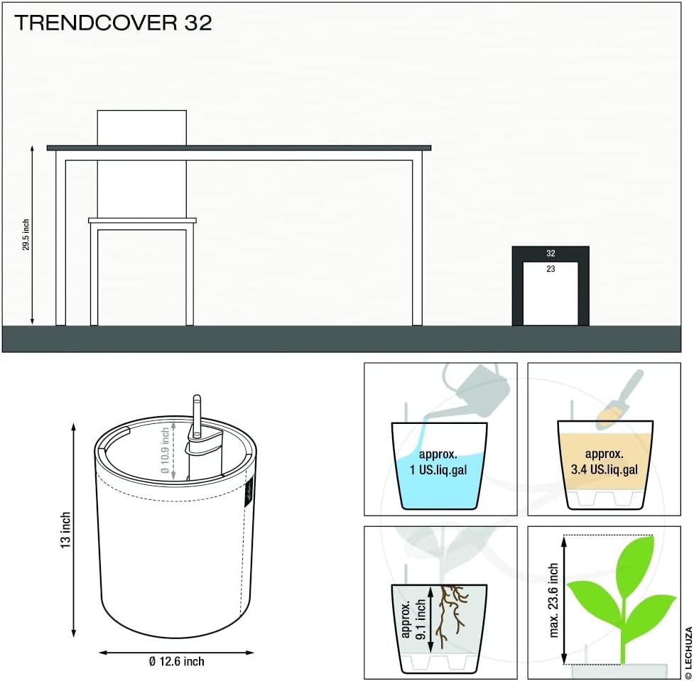 LECHUZA TRENDCOVER 32 Felt grigio scuro 14192 - immagine 3