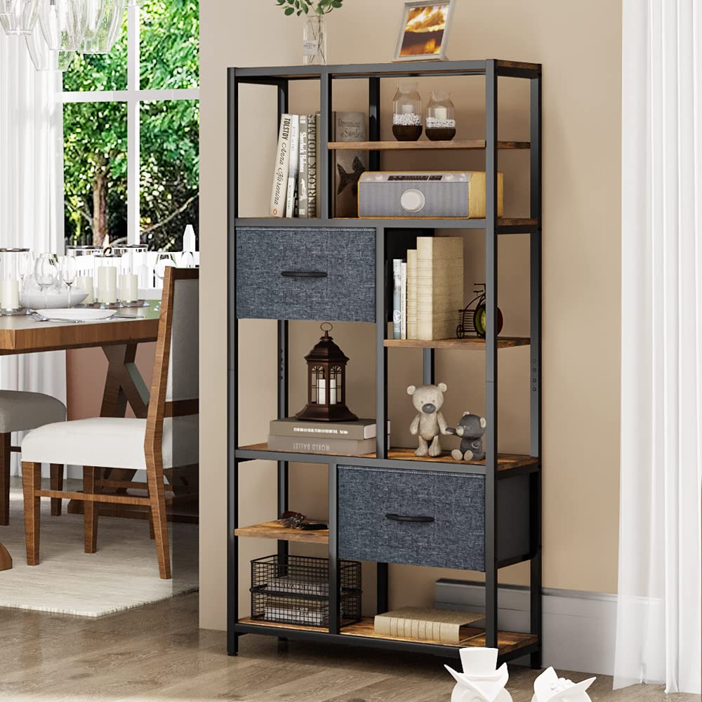 Yitahome Libreria Industriale 7 Ripiani con Cassetti
