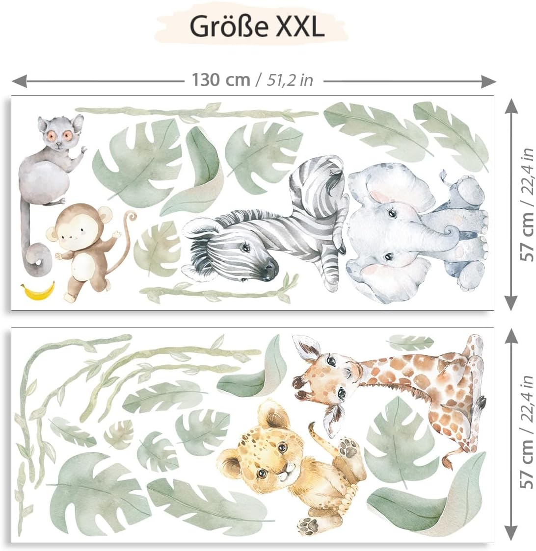 Grandora Adesivo da parete XXL con animali Safari DL807-5 - immagine 4