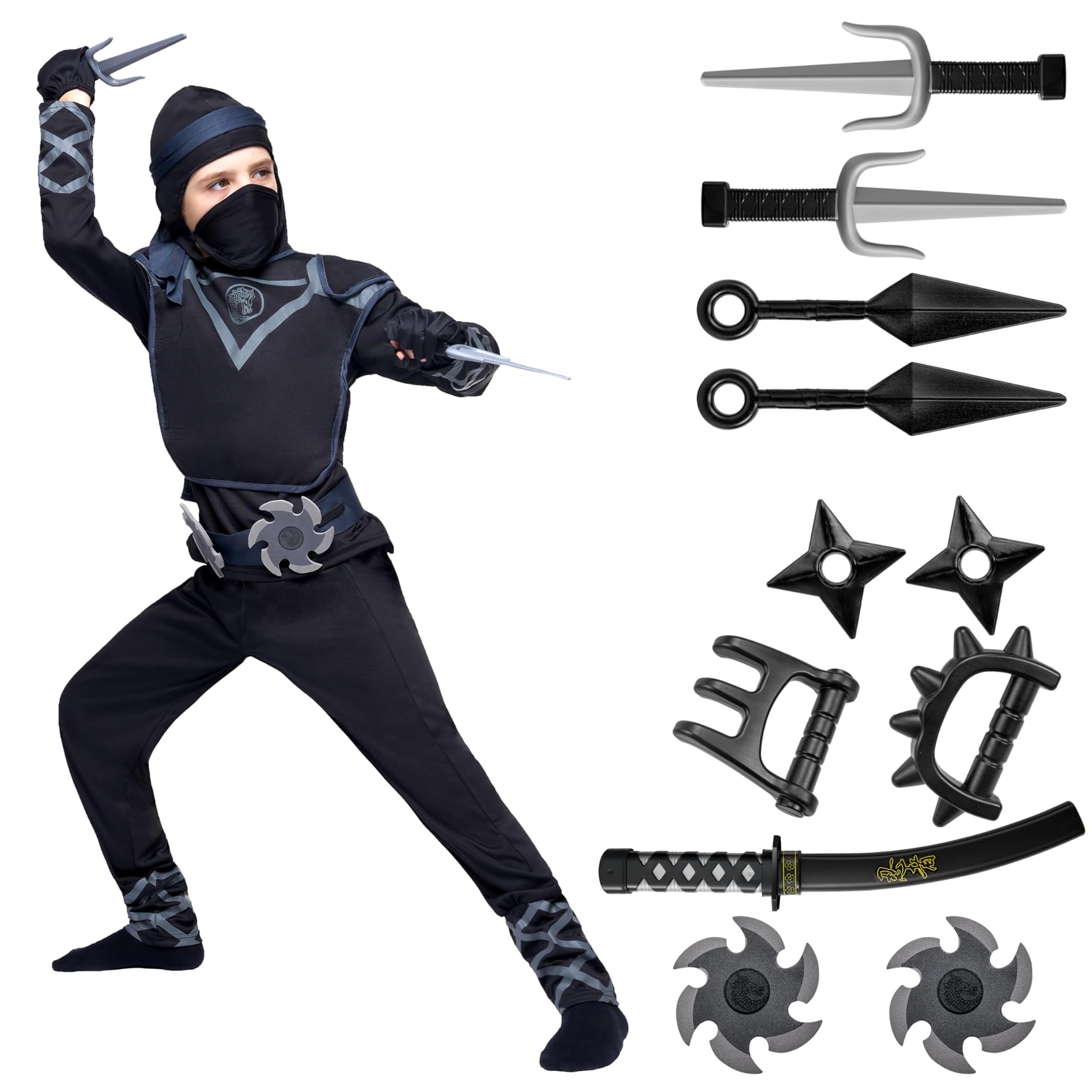 Spooktacular Creations Costume Ninja Deluxe Nero