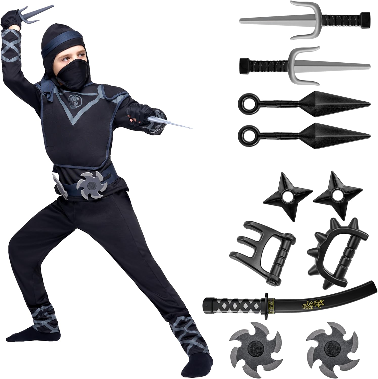 Spooktacular Creations Costume Ninja Deluxe Nero - immagine 1