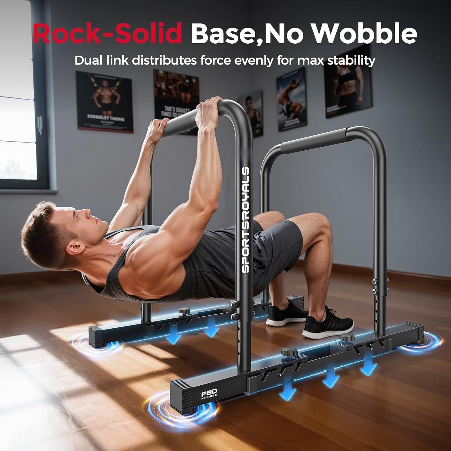 Sportsroyals - Barra Regolabile per Dip Bar 400 LBS - immagine 2