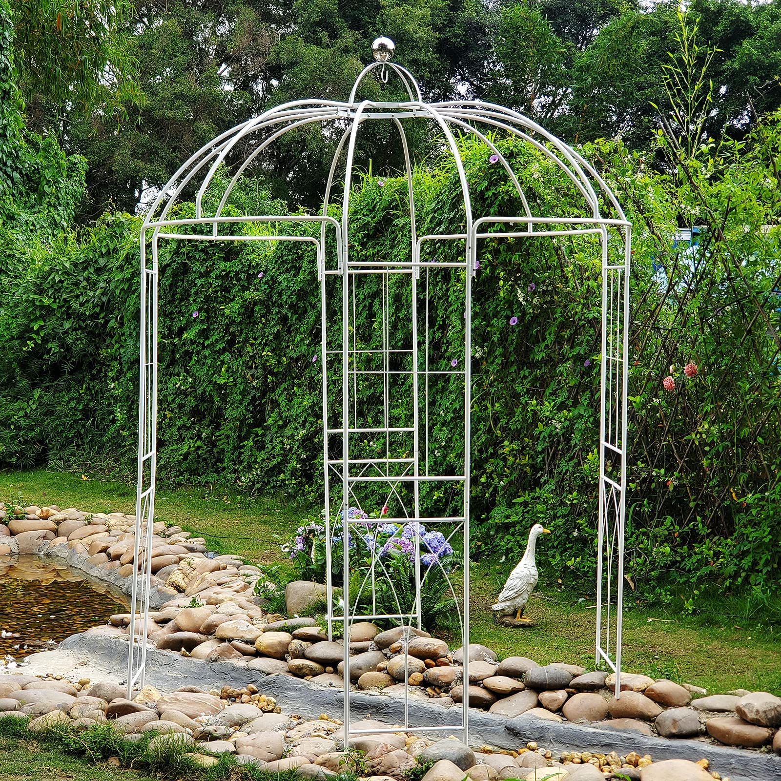Scendor Garden Arco da Giardino in Ferro Nero 271x207cm