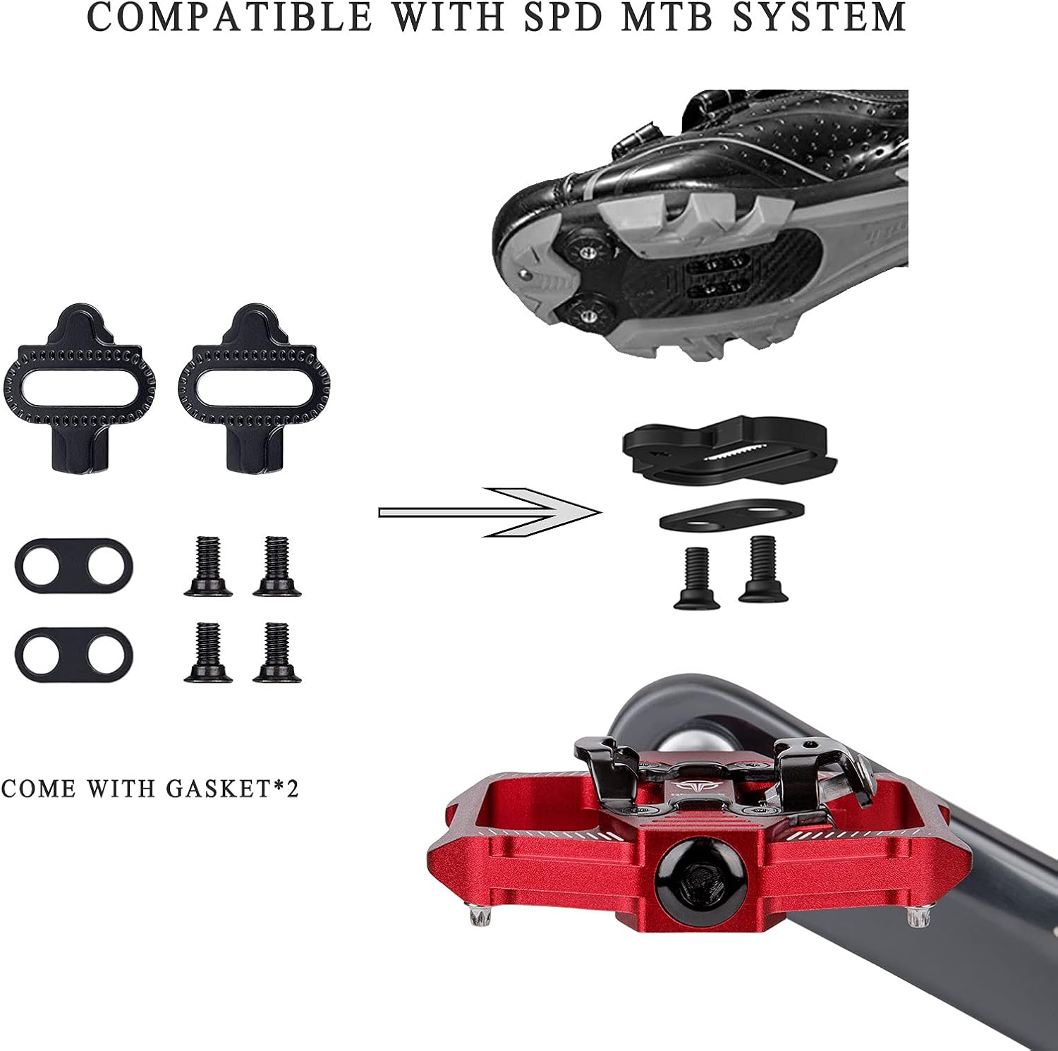 Gewage Pedali Bici SPD con 3 Cuscinetti - immagine 3