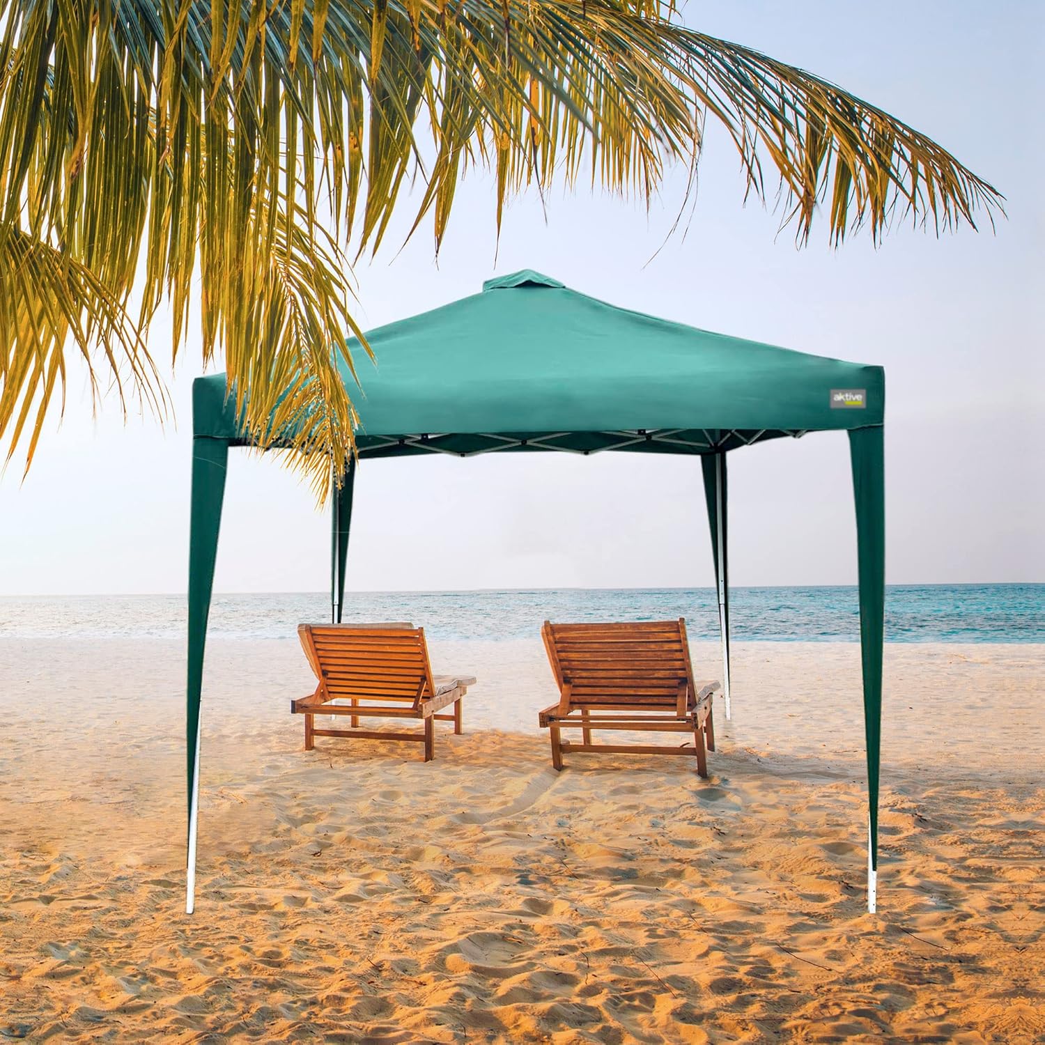 Aktive Gazebo Pieghevole da Giardino 3x3m, Verde - immagine 2