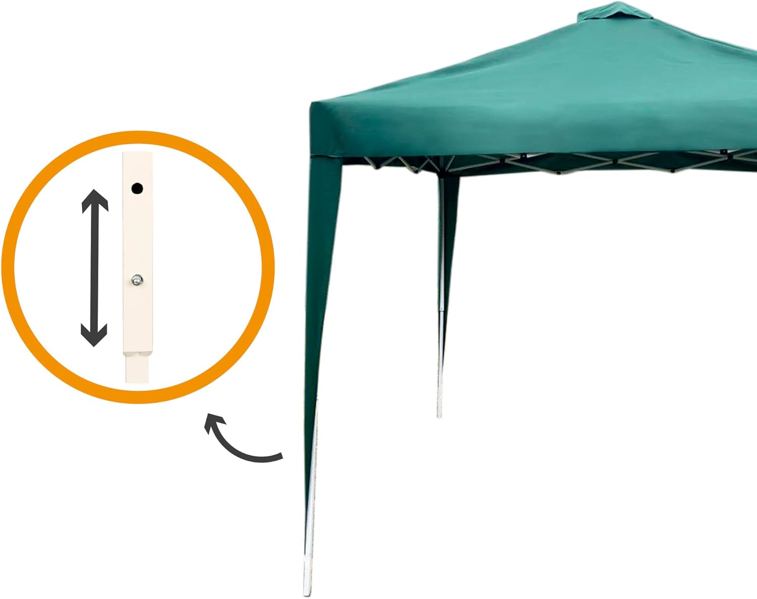 Aktive Gazebo Pieghevole da Giardino 3x3m, Verde - immagine 7