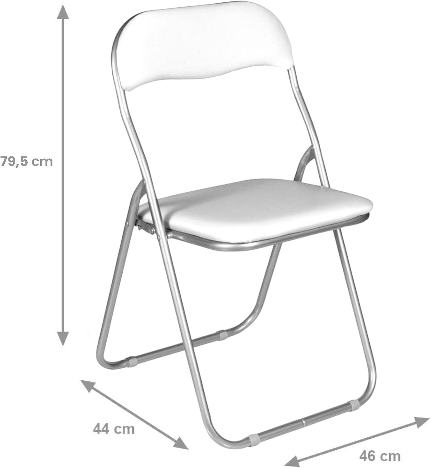 Dmora Set 2 Sedie Pieghevoli Marbella, Bianco - immagine 2