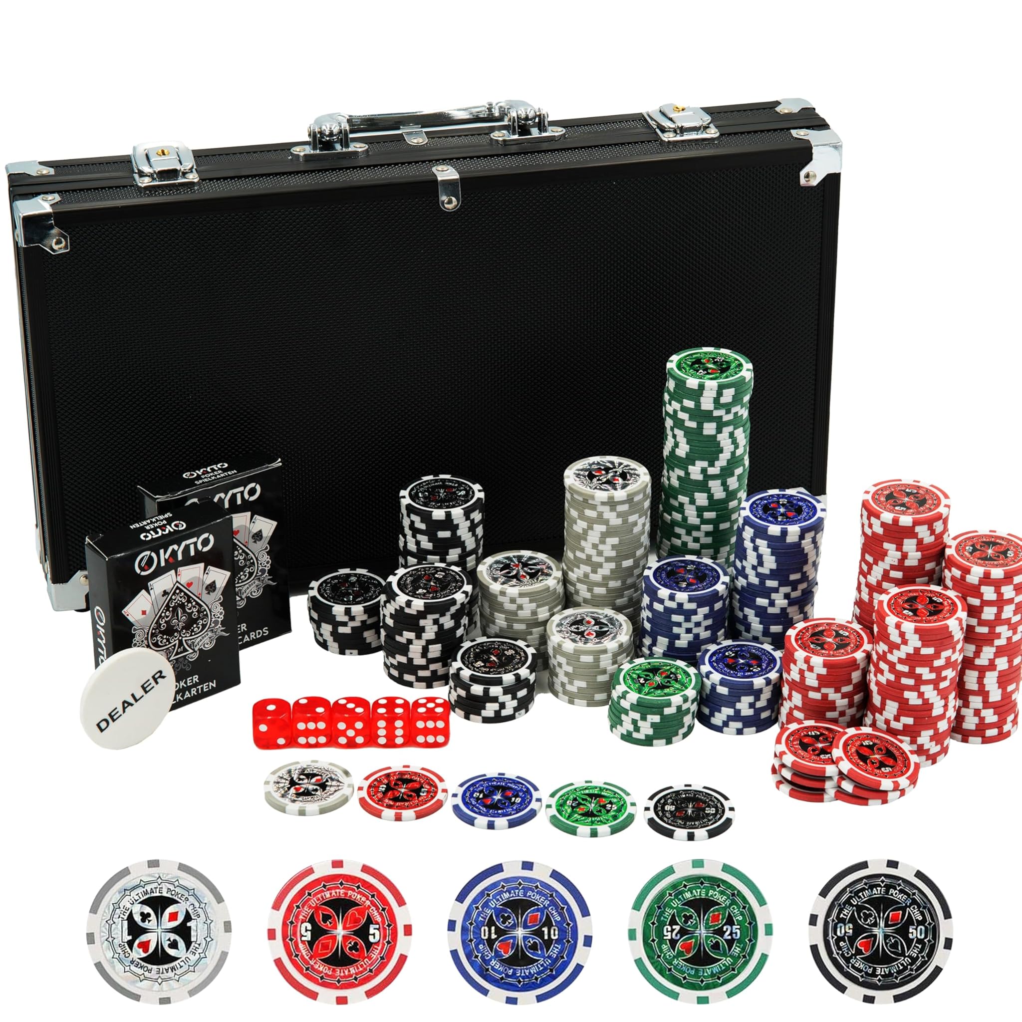 Kyto Set da Poker 300 Pezzi con Valigia