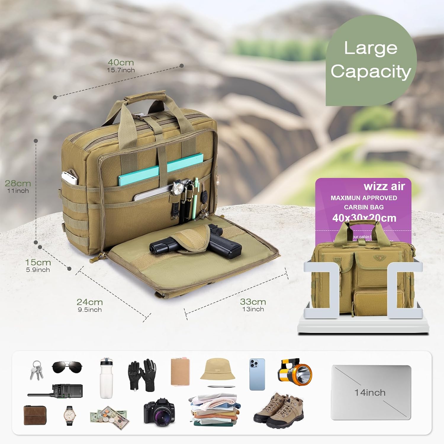 SPAHER Valigetta 24 Ore Uomo con Tracolla - immagine 3