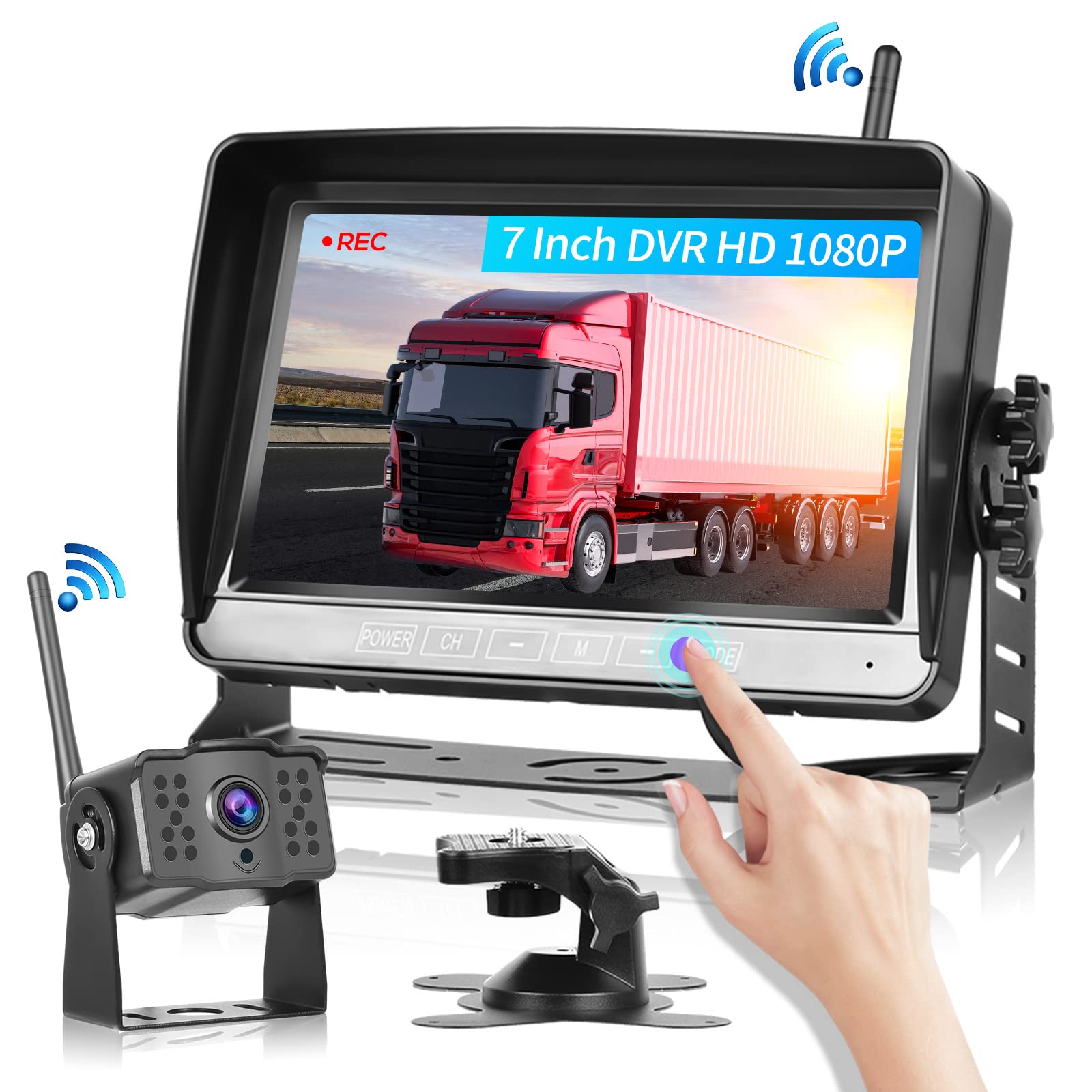 Telecamera Posteriore Wireless con DVR Monitor LCD 7"