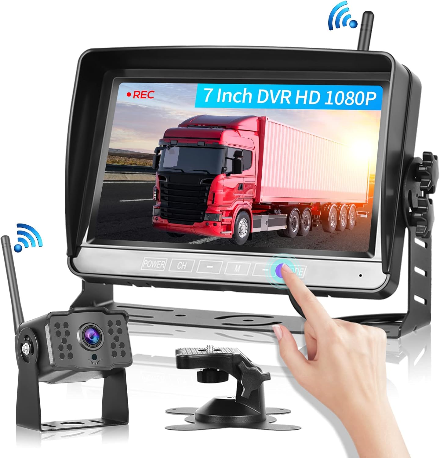 Telecamera Posteriore Wireless con DVR Monitor LCD 7" - immagine 1
